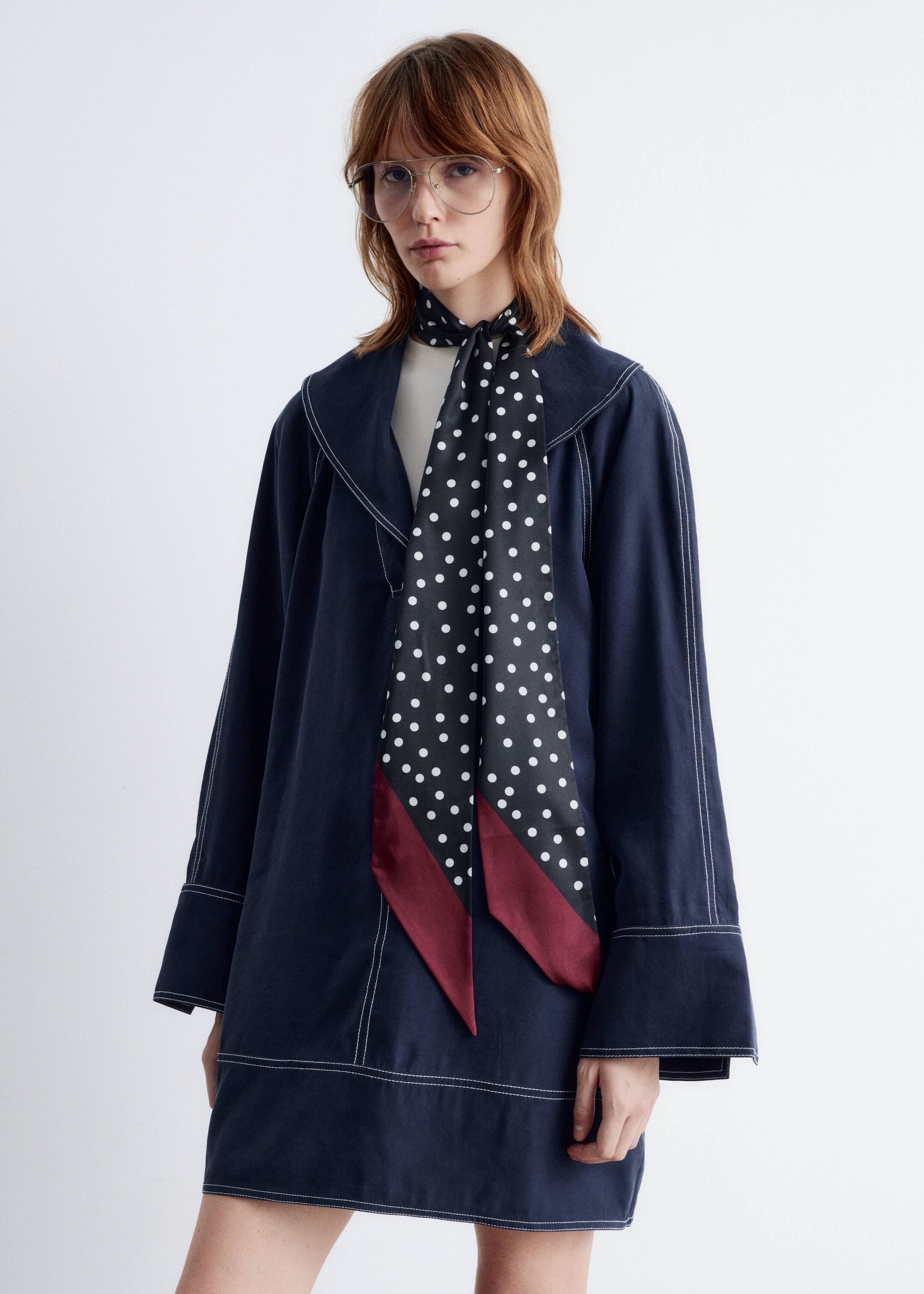 Ingrandisci l'immagine: Sailor-Collar Mini Dress - Navy Blue - DONNA | H&M CH 3