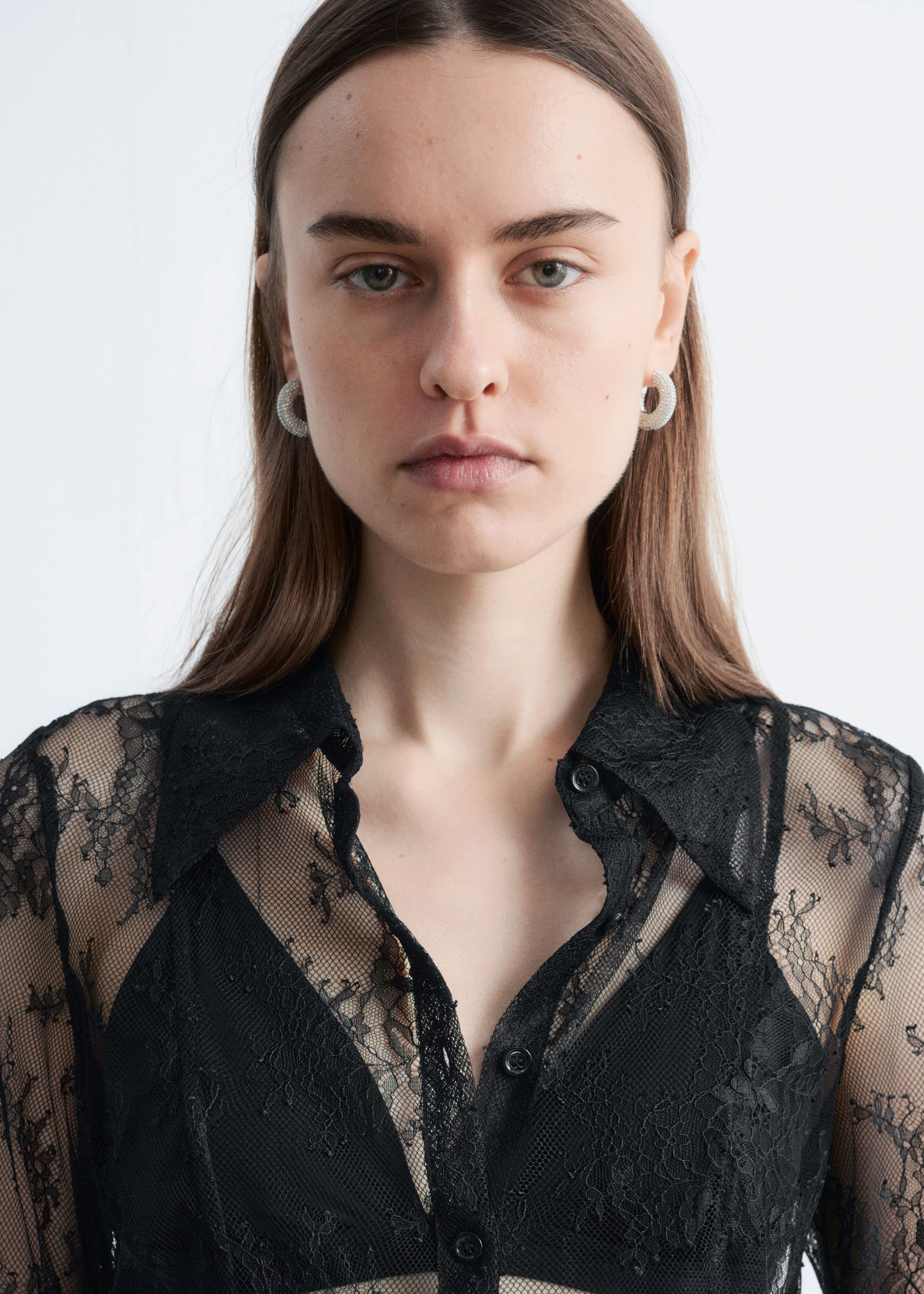 Image of Tapered Lace Shirt
