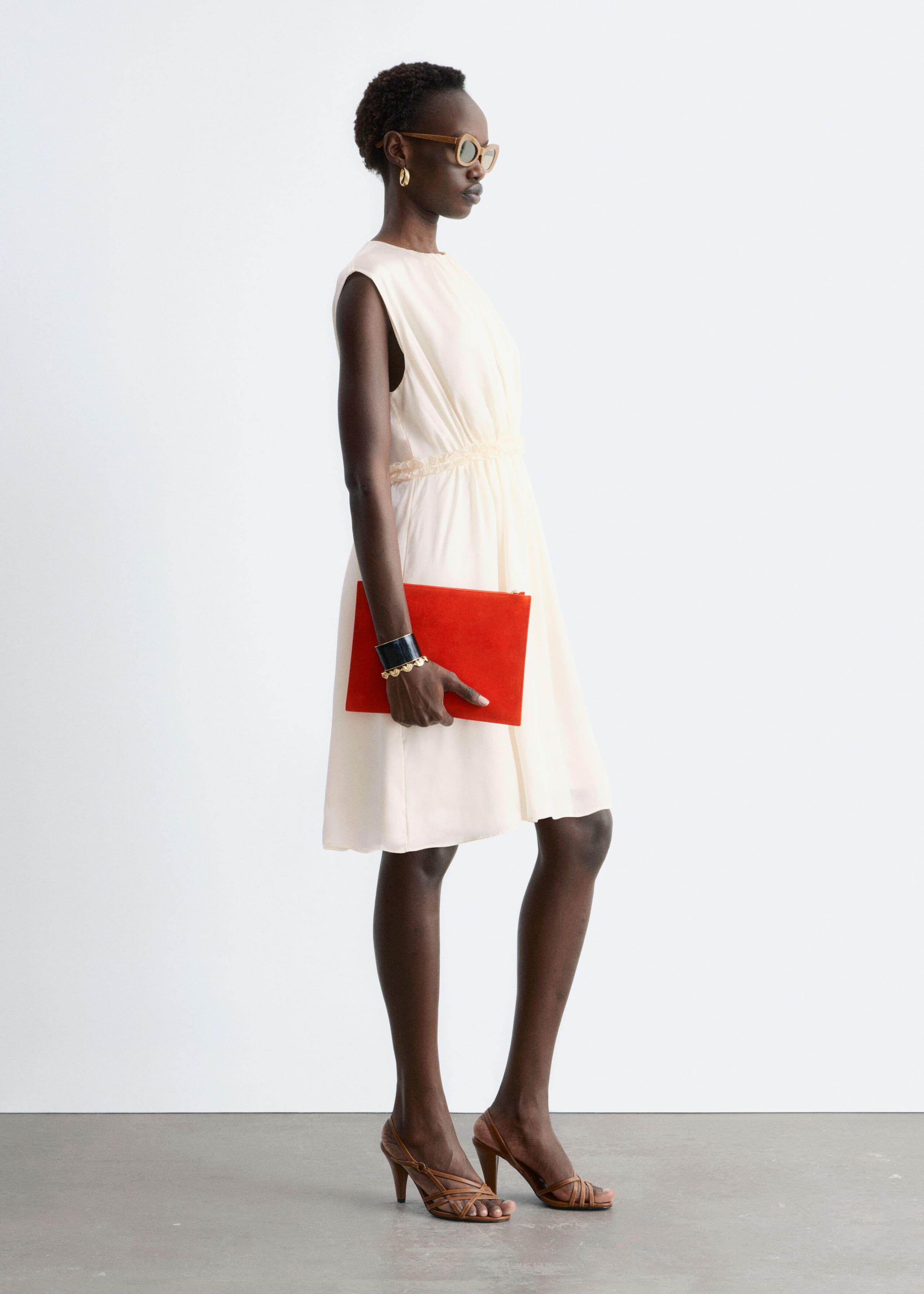 Image of Gathered Silk Mini Dress