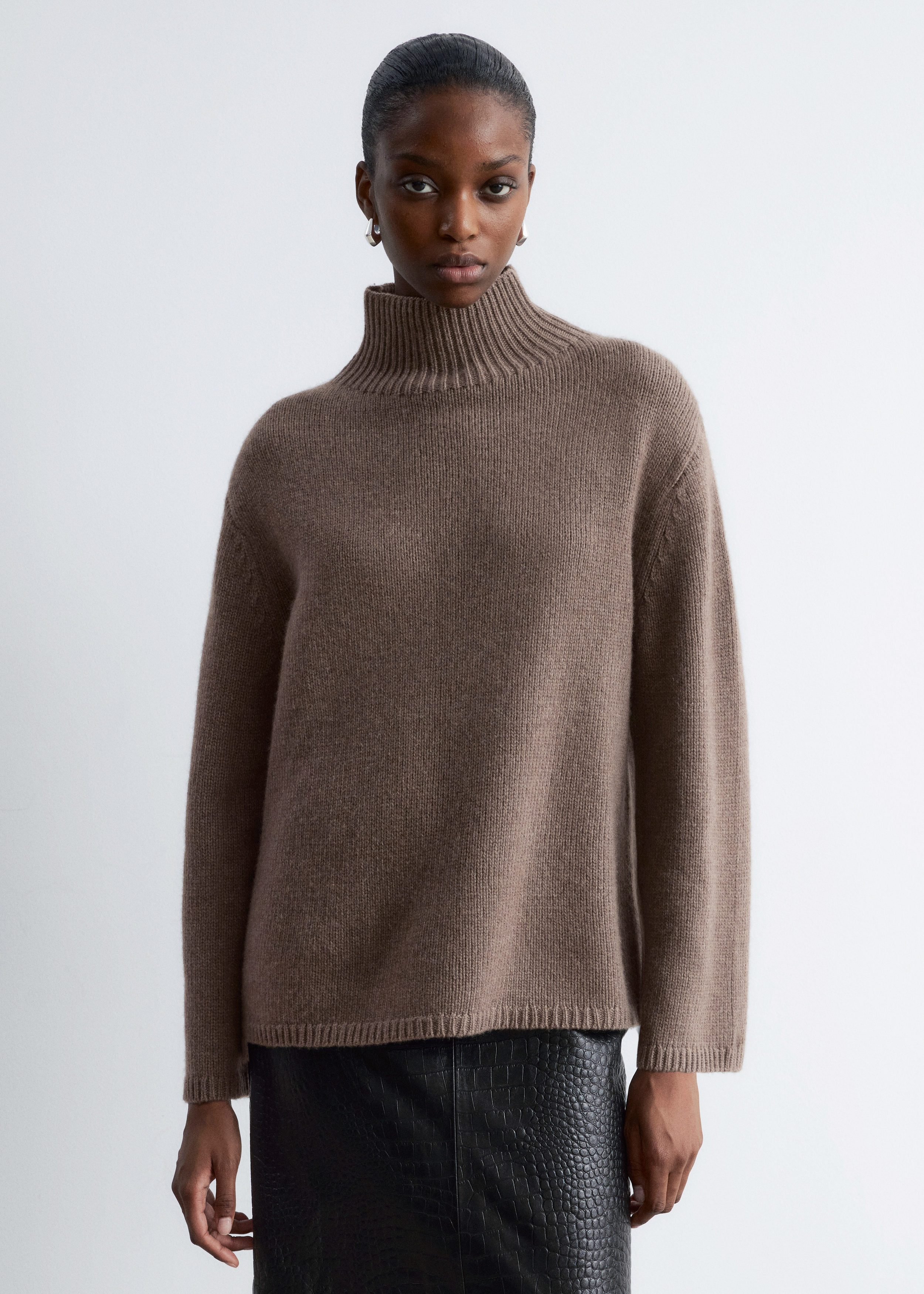 Cashmere-Blend Turtleneck Jumper - Mole - & Other Stories US