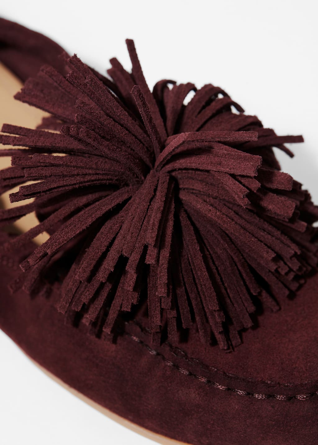 Image of Pompom Suede Loafers