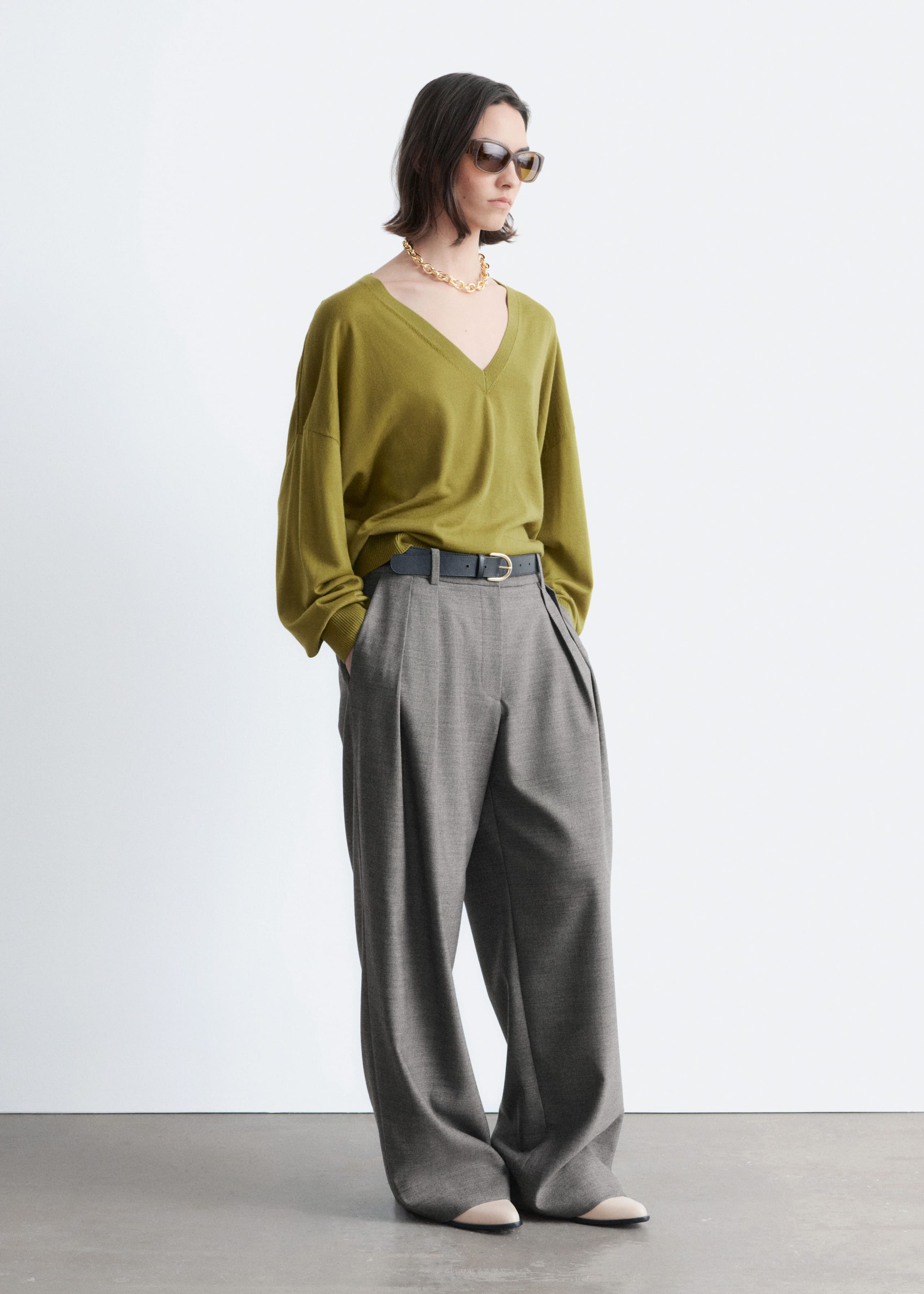 Image of Wool-Blend Tailored Trousers