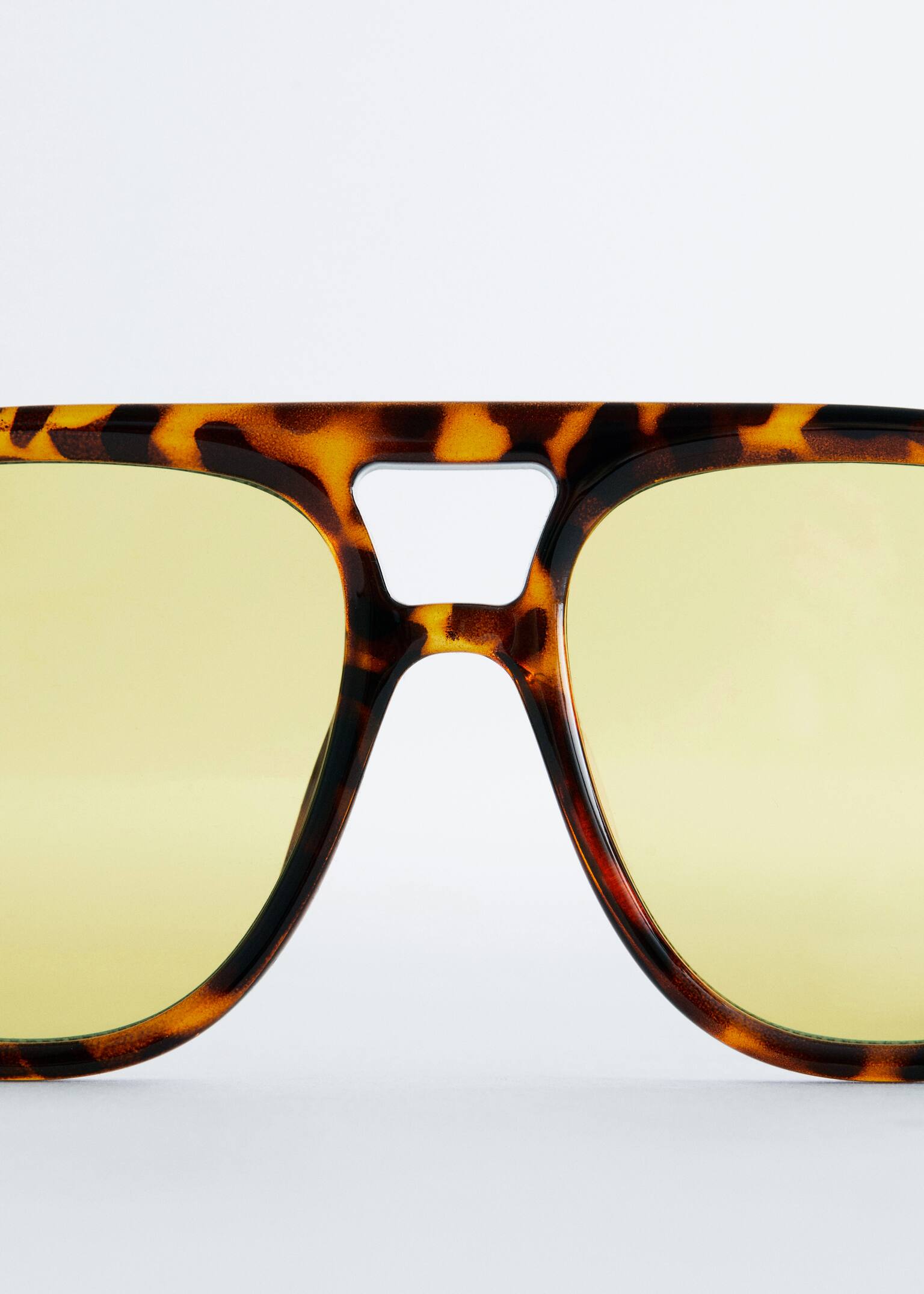 Aviator-Frame Sunglasses - Tortoise maro închis/galben/Lentile Maro/Albastre/Verde/Maro - 4