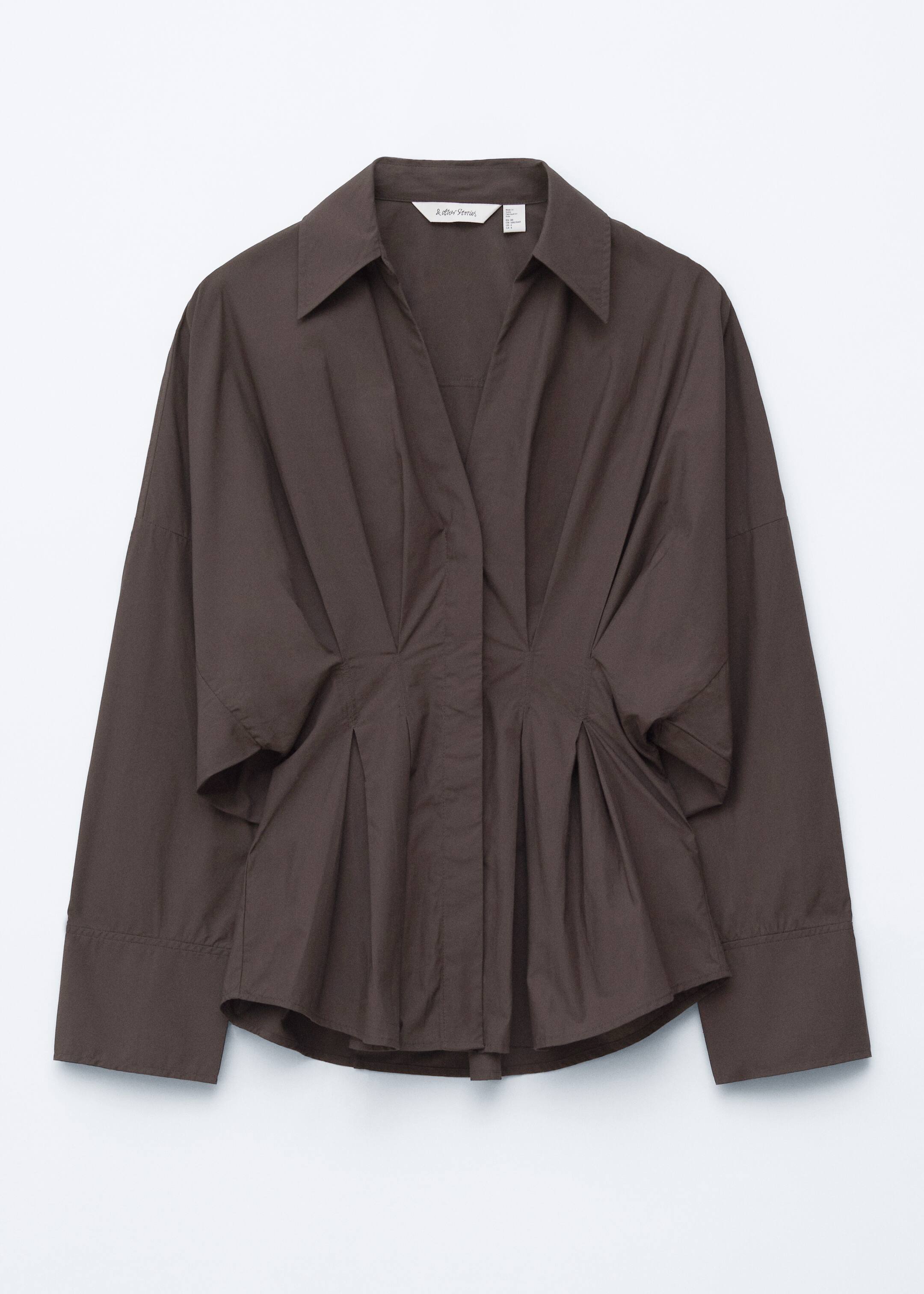 View larger image: Fitted-Waist Cotton Shirt - Dark Brown - Ladies | H&M GB 6