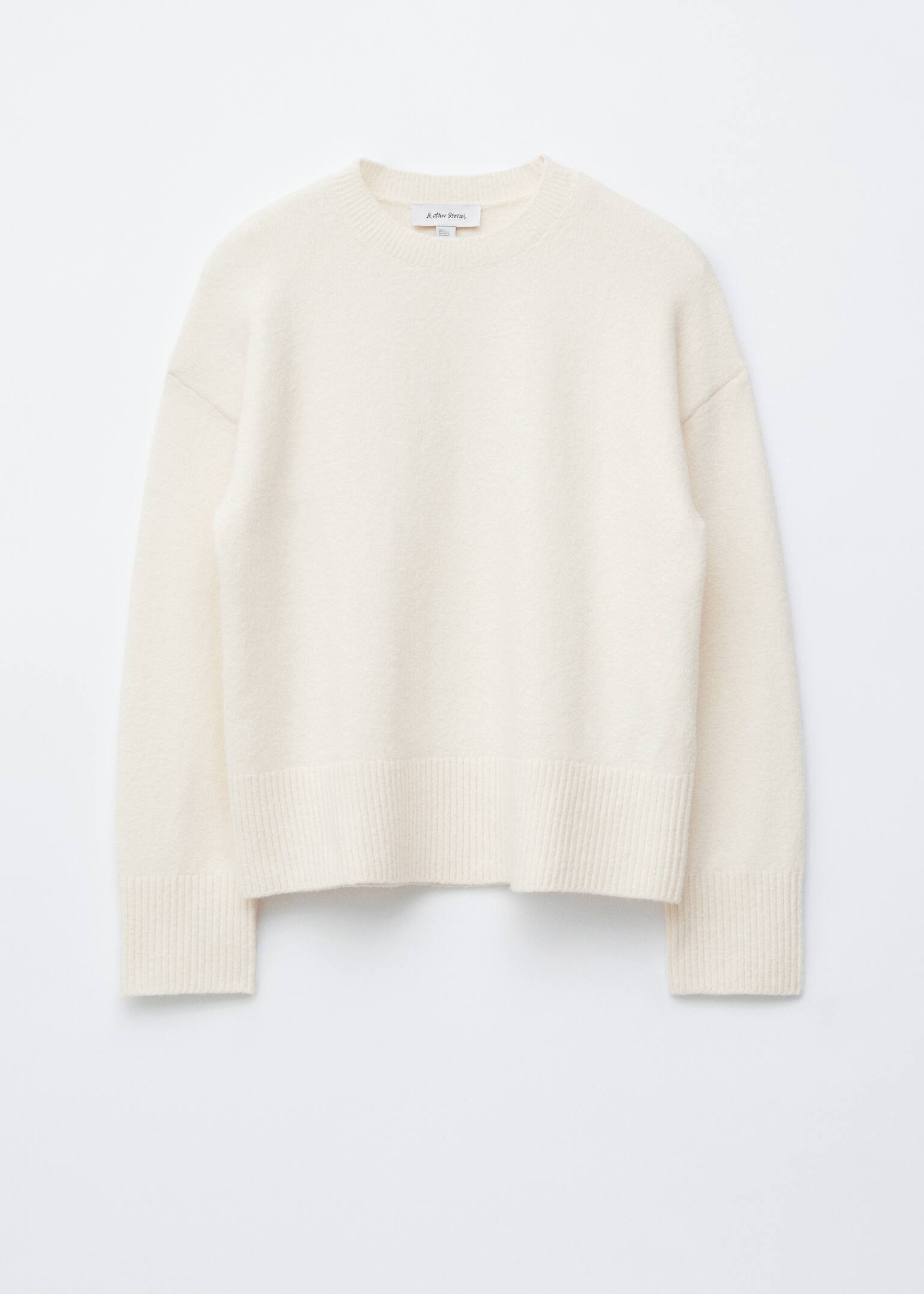 Locker geschnittener Strickpullover - Weiß/Dunkelrot/Dunkelblau/Schwarz/Dunkelbraun/Flieder/Grau meliert/Graubraun/Beige/Hellrosa/Cerise Pink/Taupe - 2