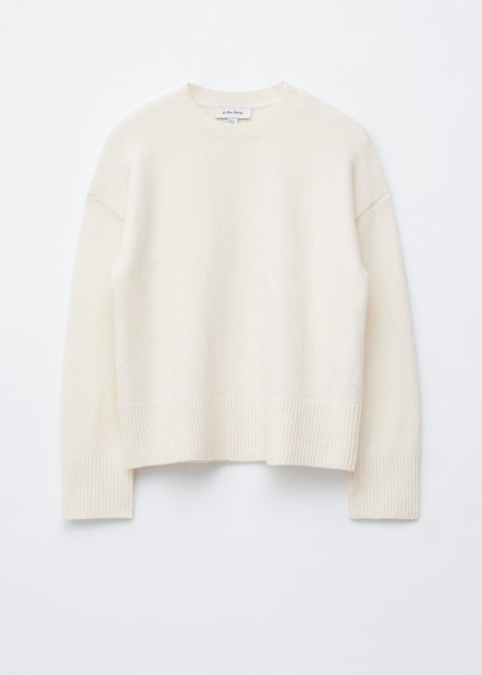 Relaxed Knit Jumper - Biały/Szary melanż/Szarobeżowy/Czarny/Ciemnoczerwony/Ciemnoniebieski/Przydymiony róż/Mole/Ciemnoróżowy/Granatowy - 2