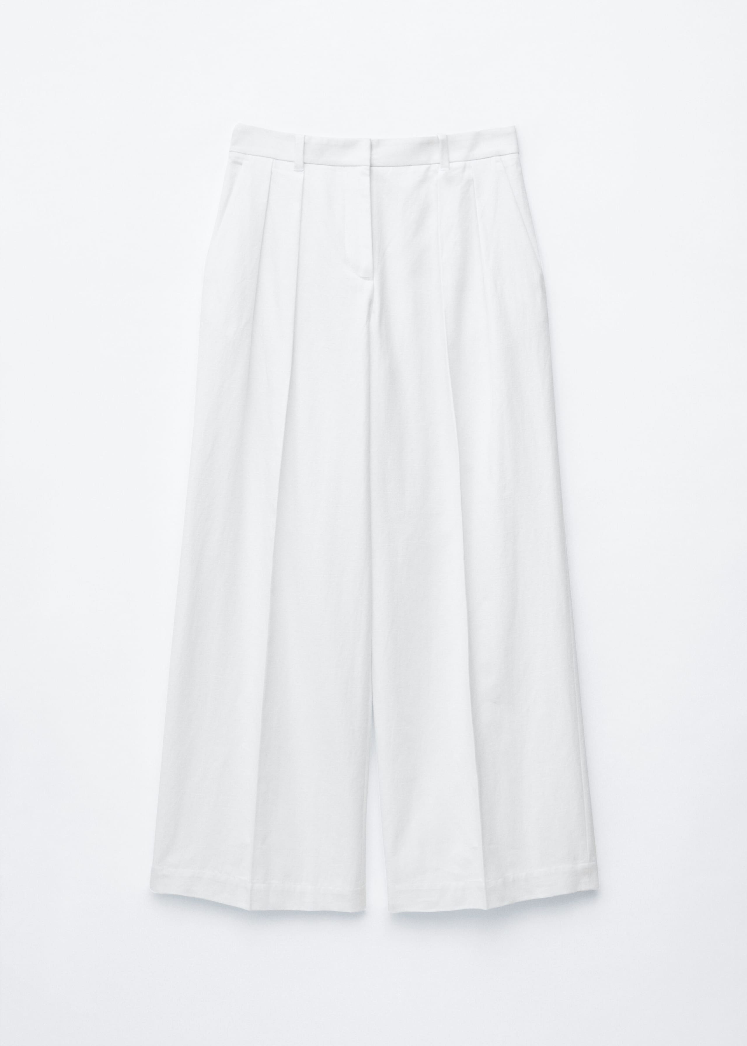 Pleated Cotton-Linen Trousers - White - Lookbook