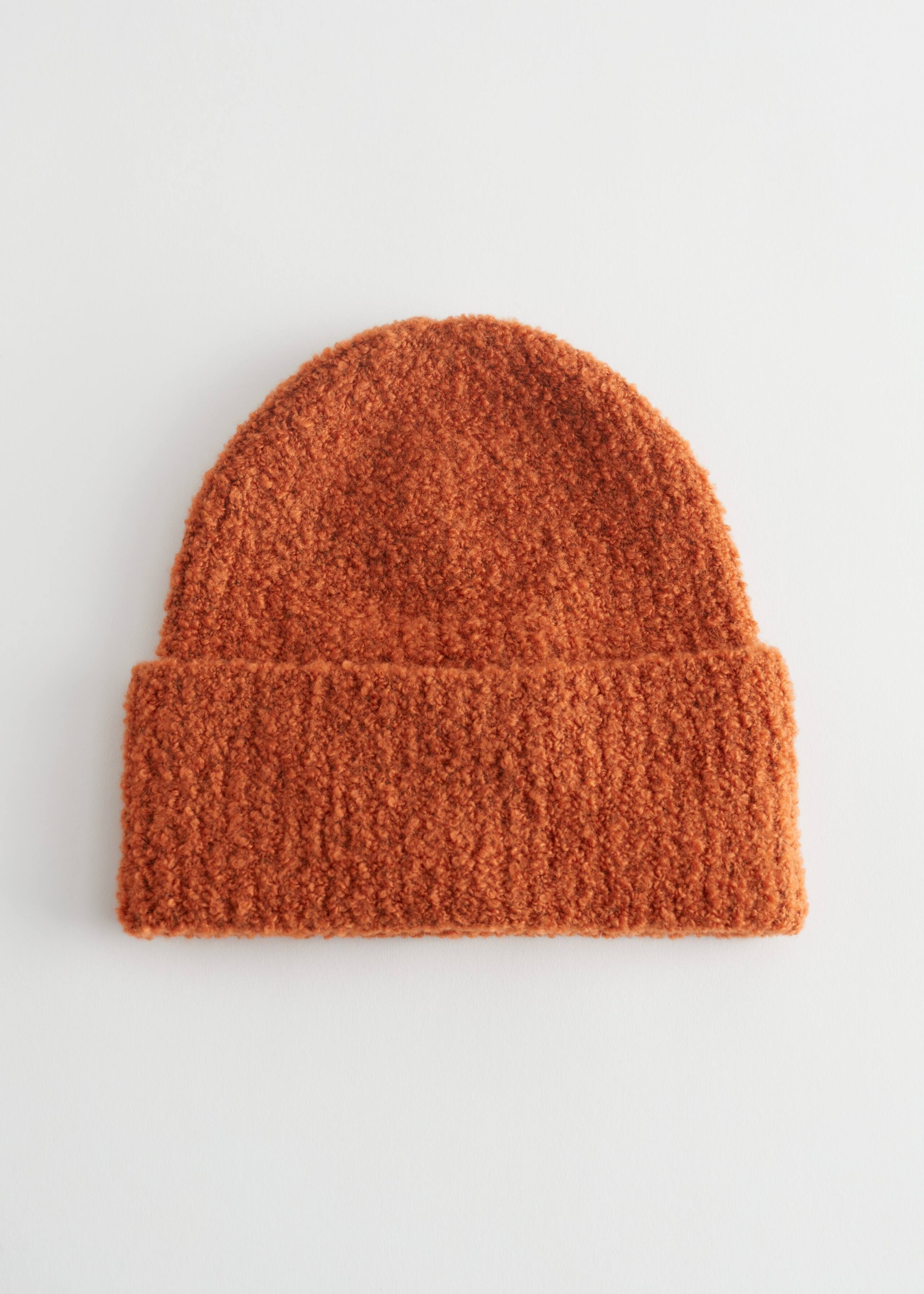 ChunkyBouclKnitBeanie - Orange - Bodegón