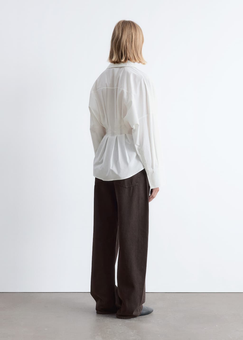 Image of Fitted-Waist Cotton Shirt