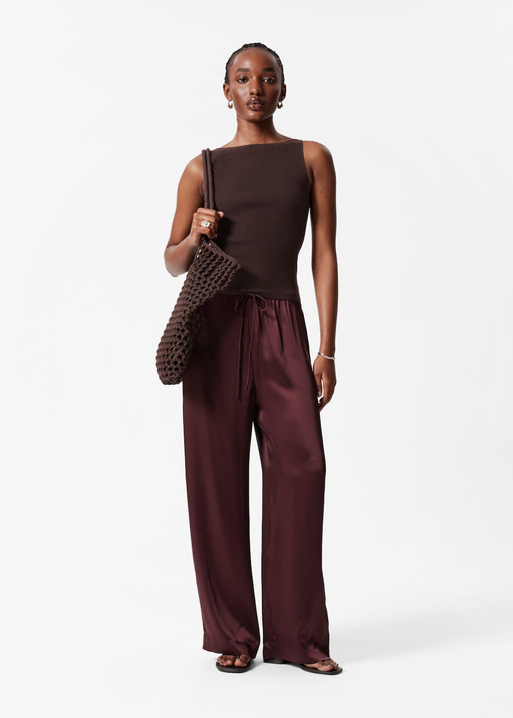 Image of Pantaloni in raso con coulisse