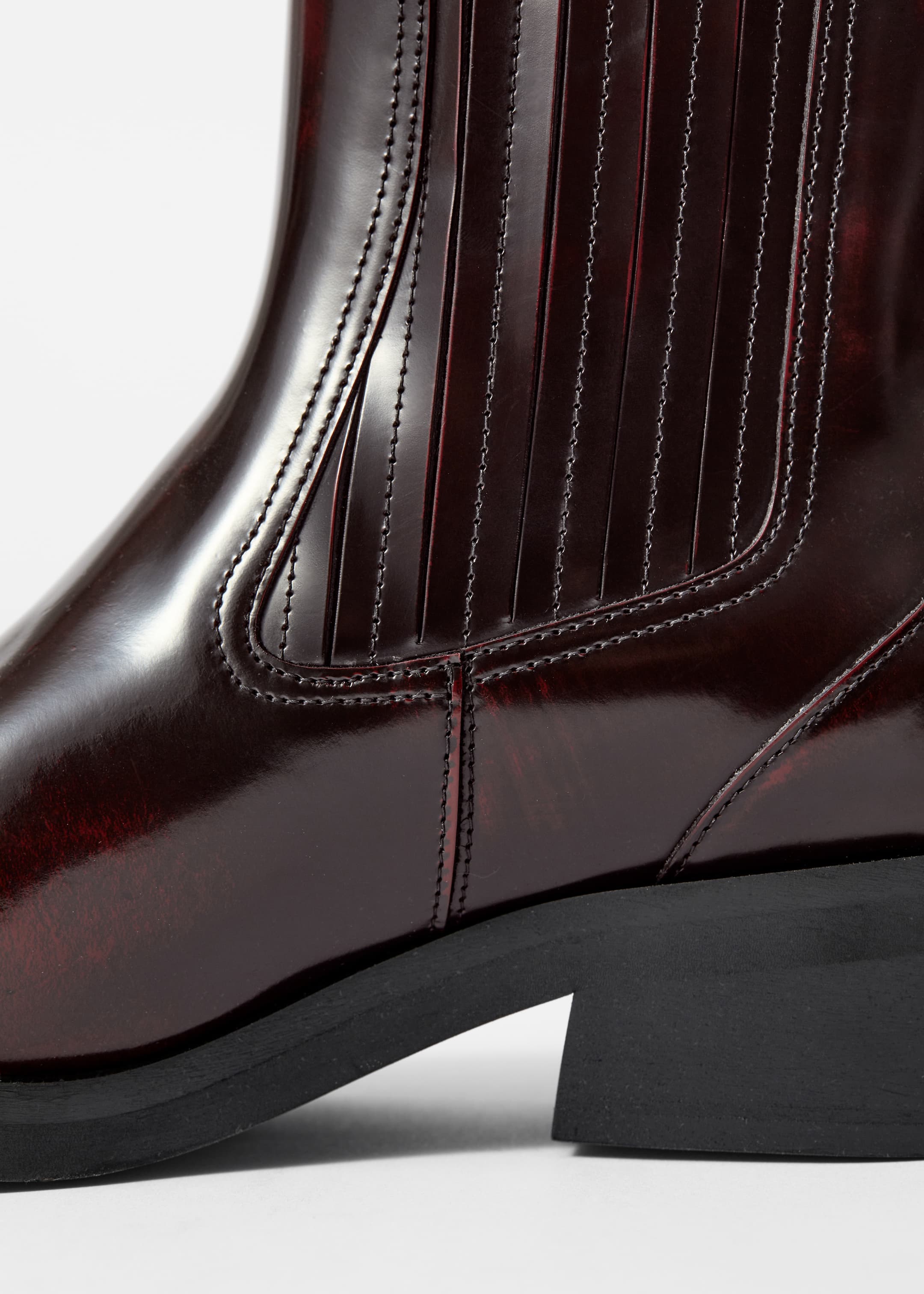 Ingrandisci l'immagine: Leather Biker Chelsea Boots - Burgundy - DONNA | H&M CH 4