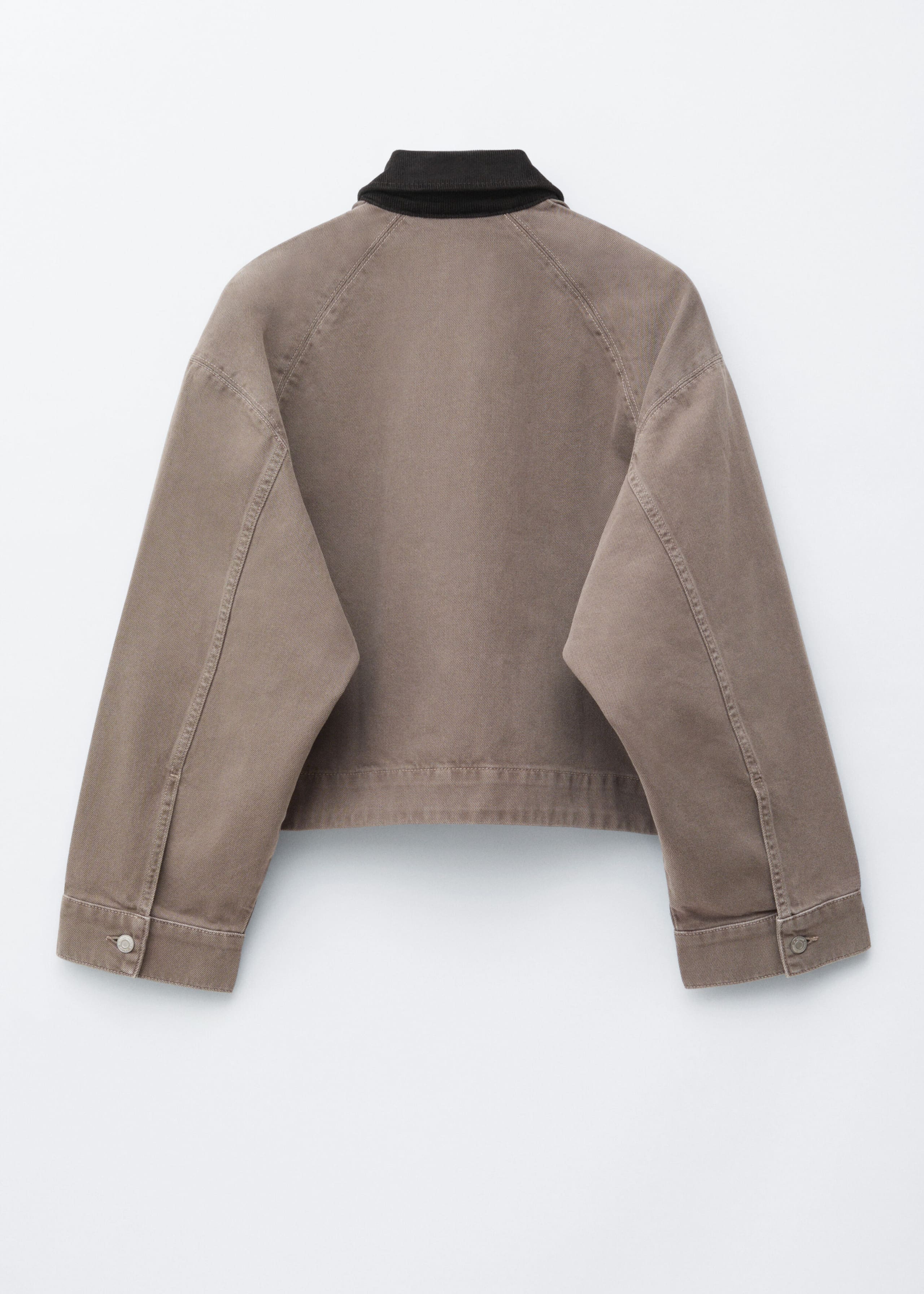 Image of Giacca in denim con colletto in velluto a coste