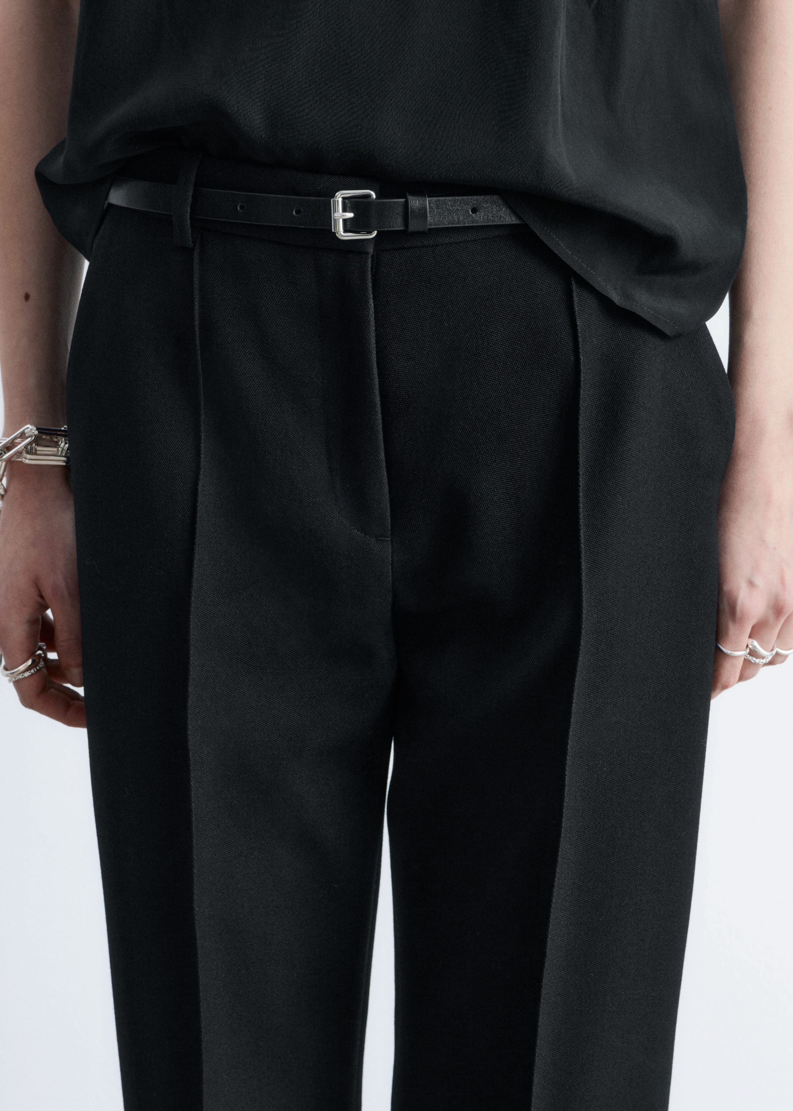 Image of Wool-Blend Tailored Trousers