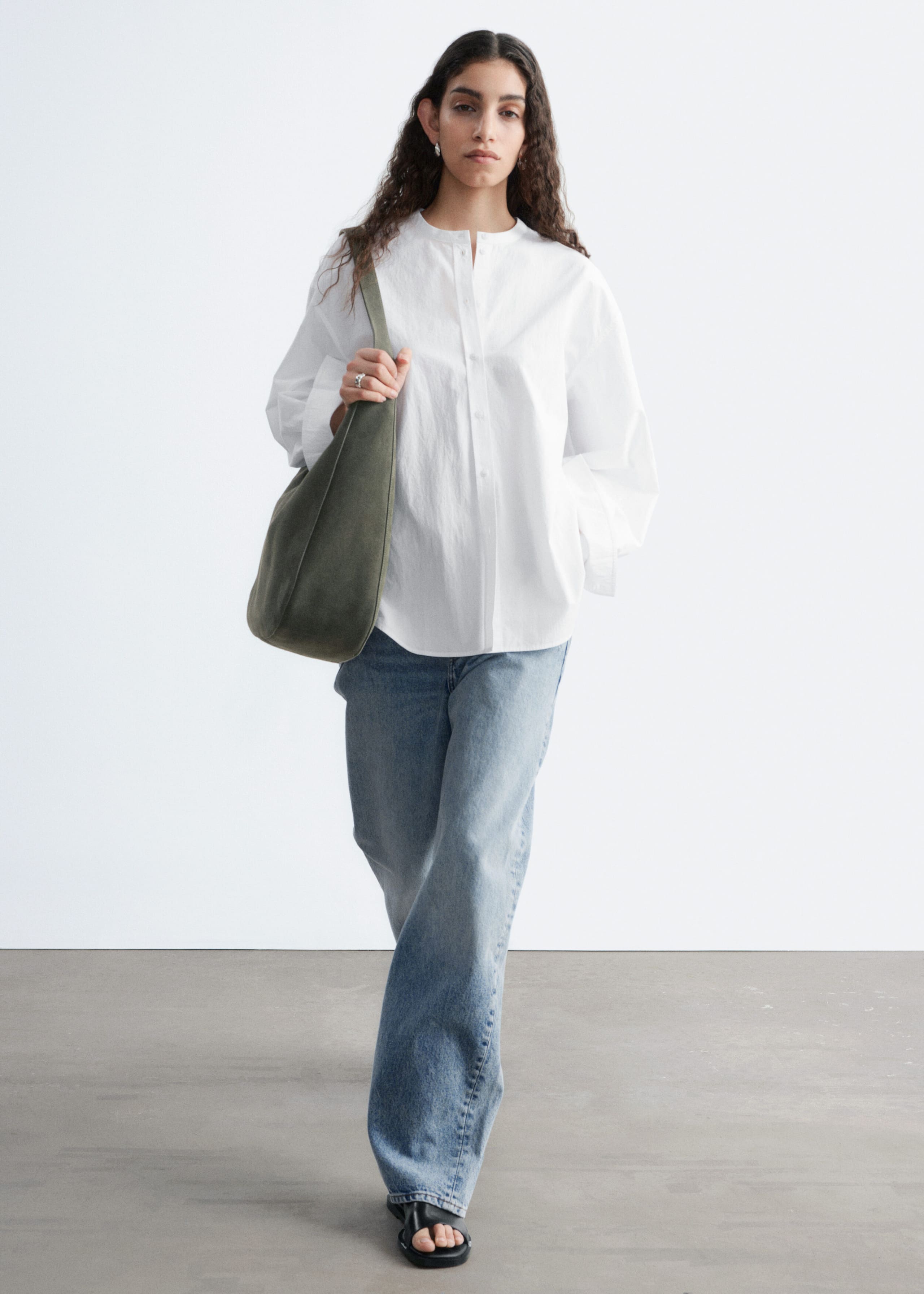 Hemd mit Oversized-Passform aus Baumwolle - Weiß - Lookbook