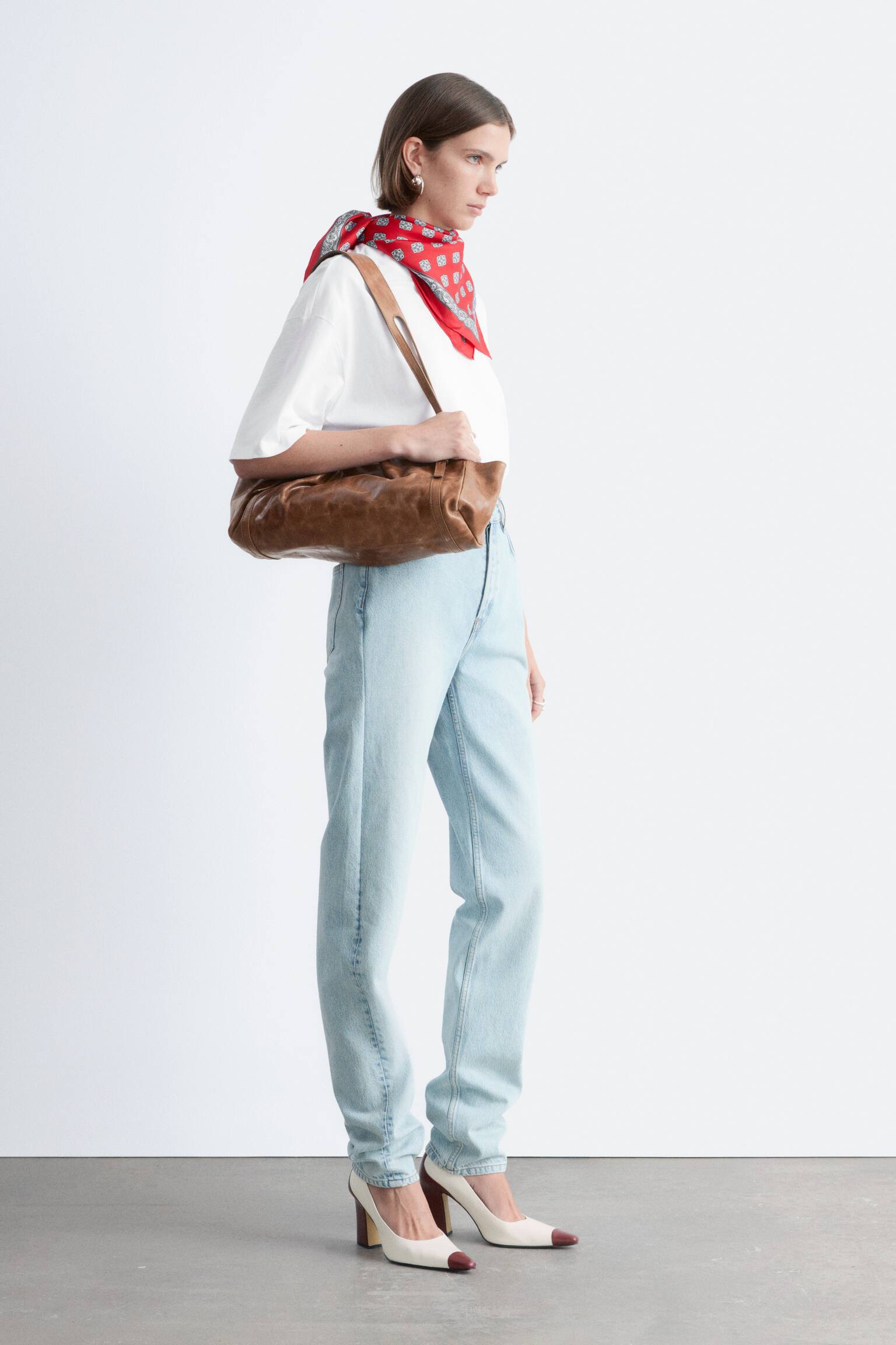 Oversized tričko z bavlny - Biela - 3