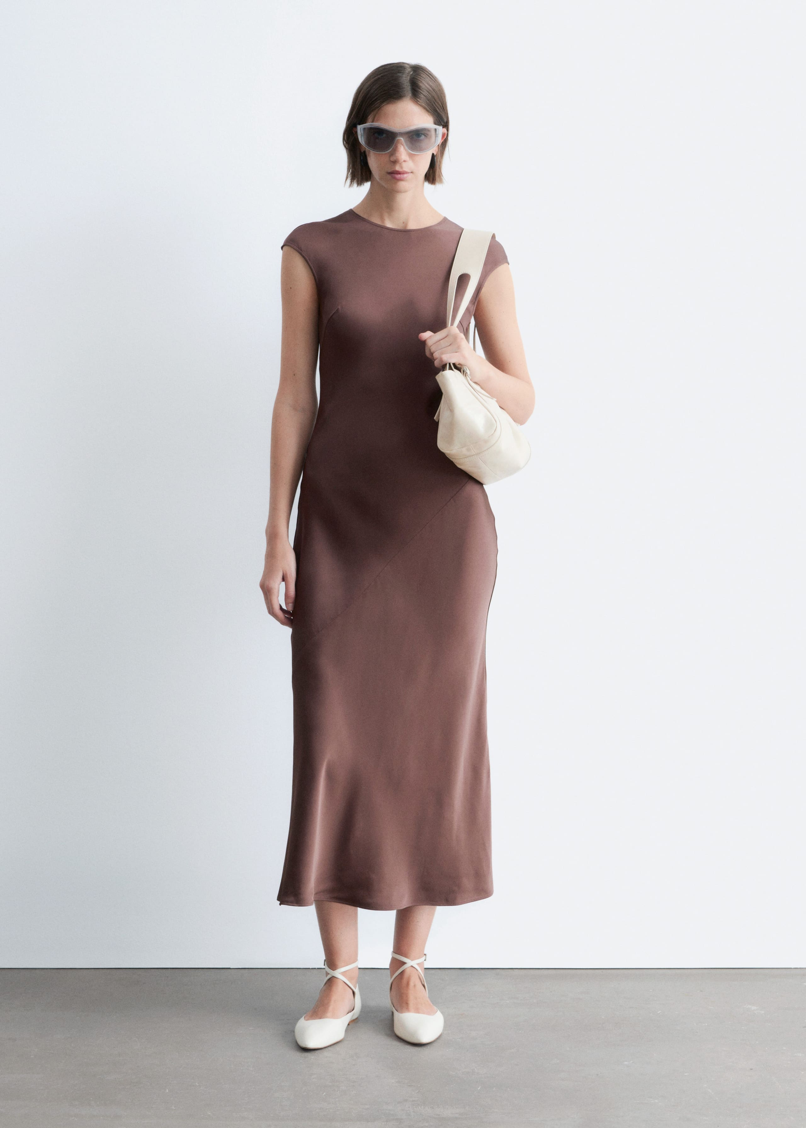 Image of Fitted Satin Maxi Dress