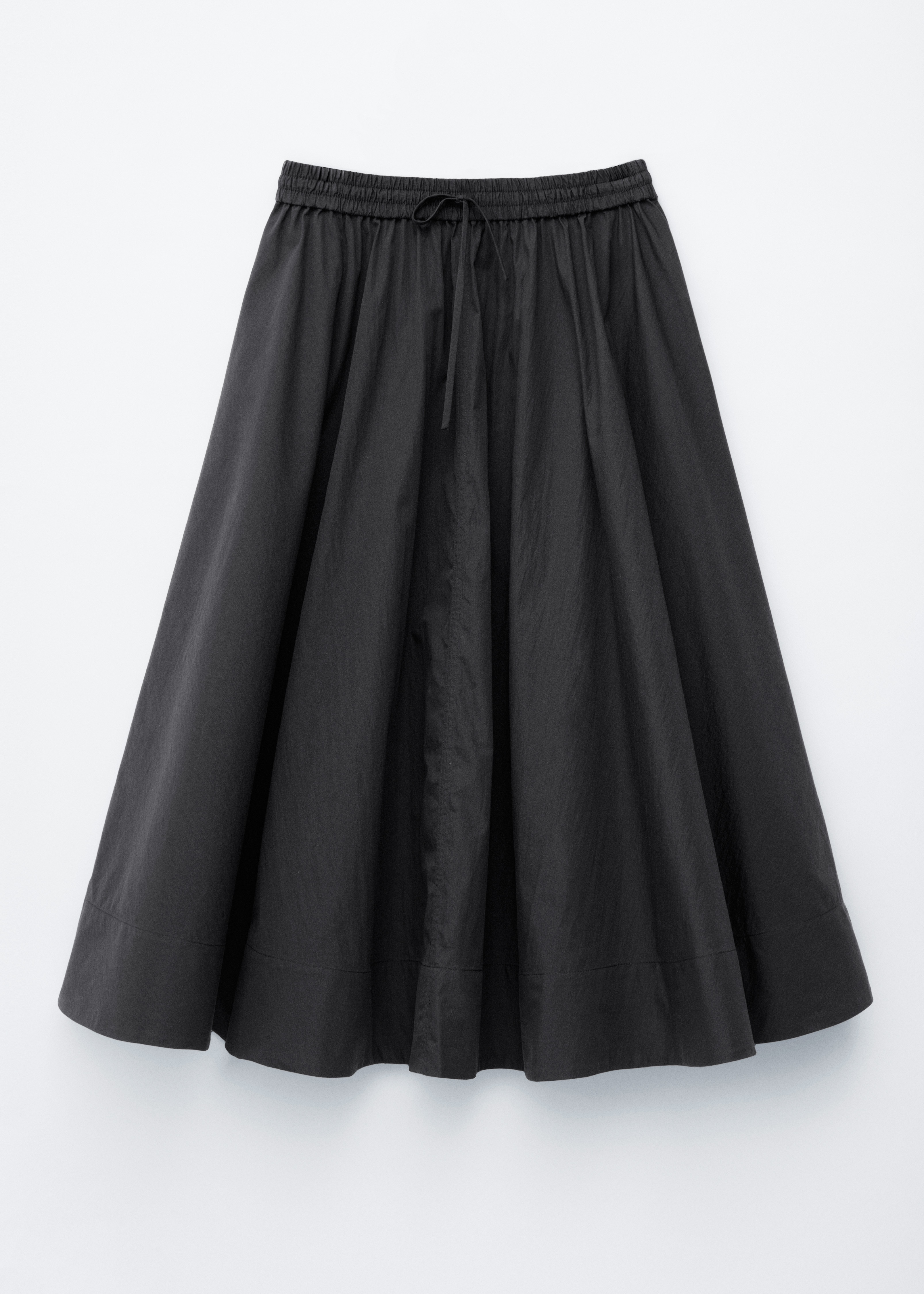 Gathered A-line Maxi Skirt - Black/White/Red