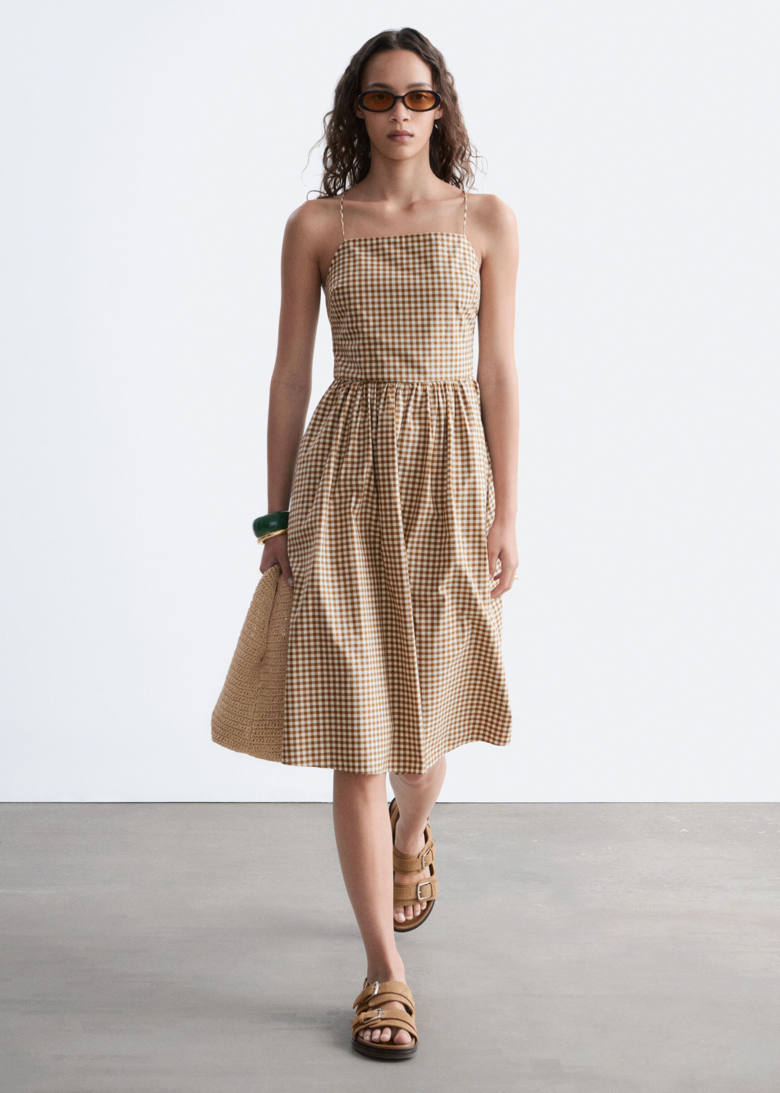 Cotton Midi Dress - Light Blue - Lookbook