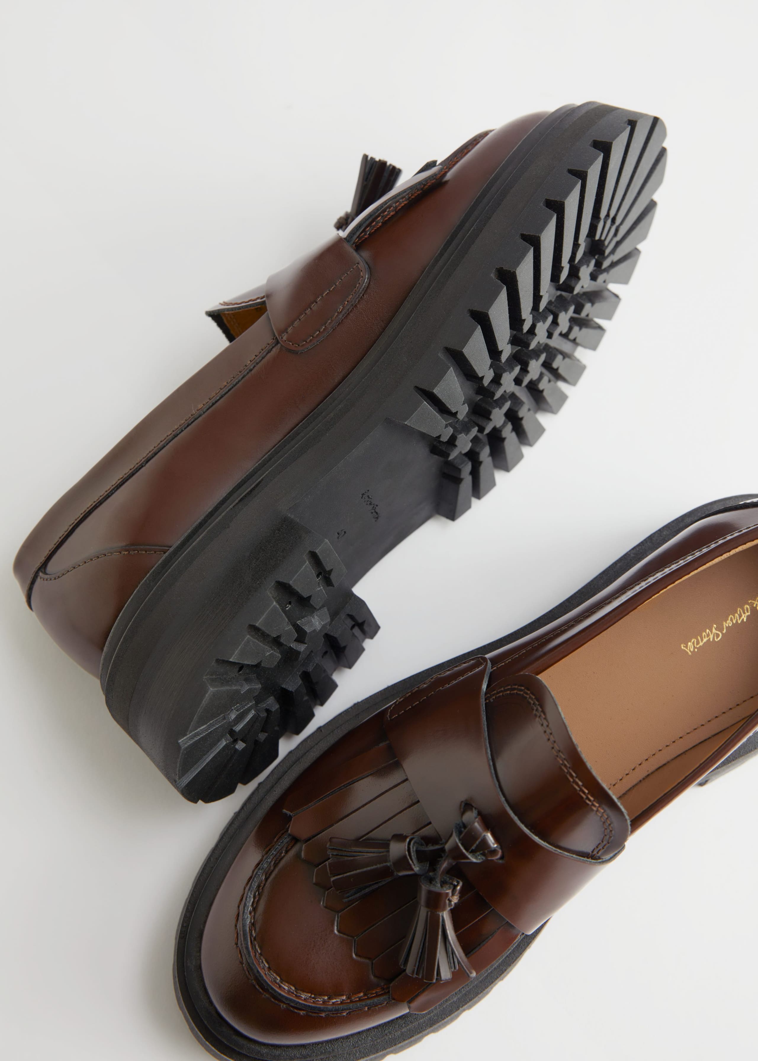 Image of Chunky Leather Tassle Loafers