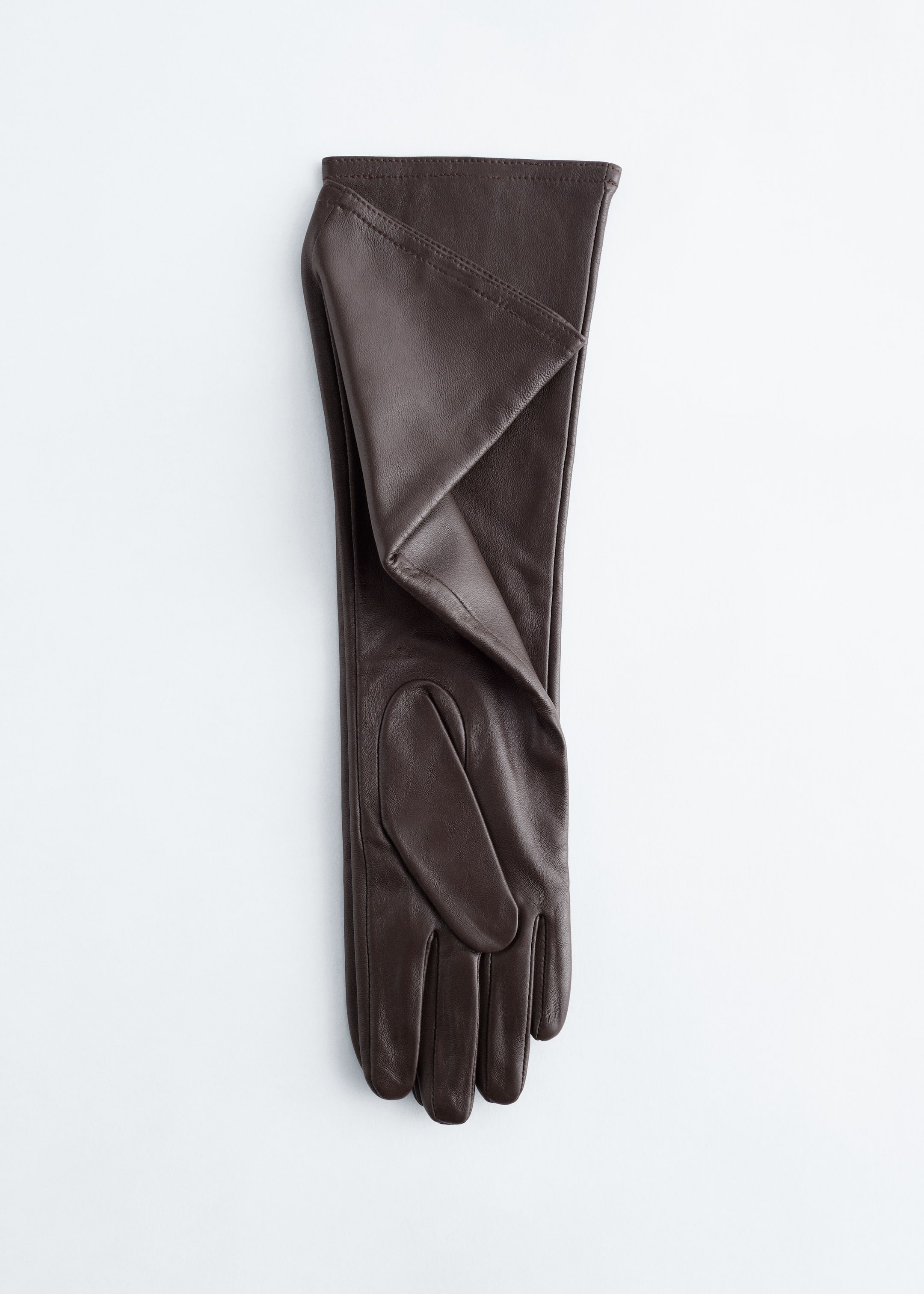 View larger image: Long Leather Gloves - Dark Brown - Ladies | H&M GB 3