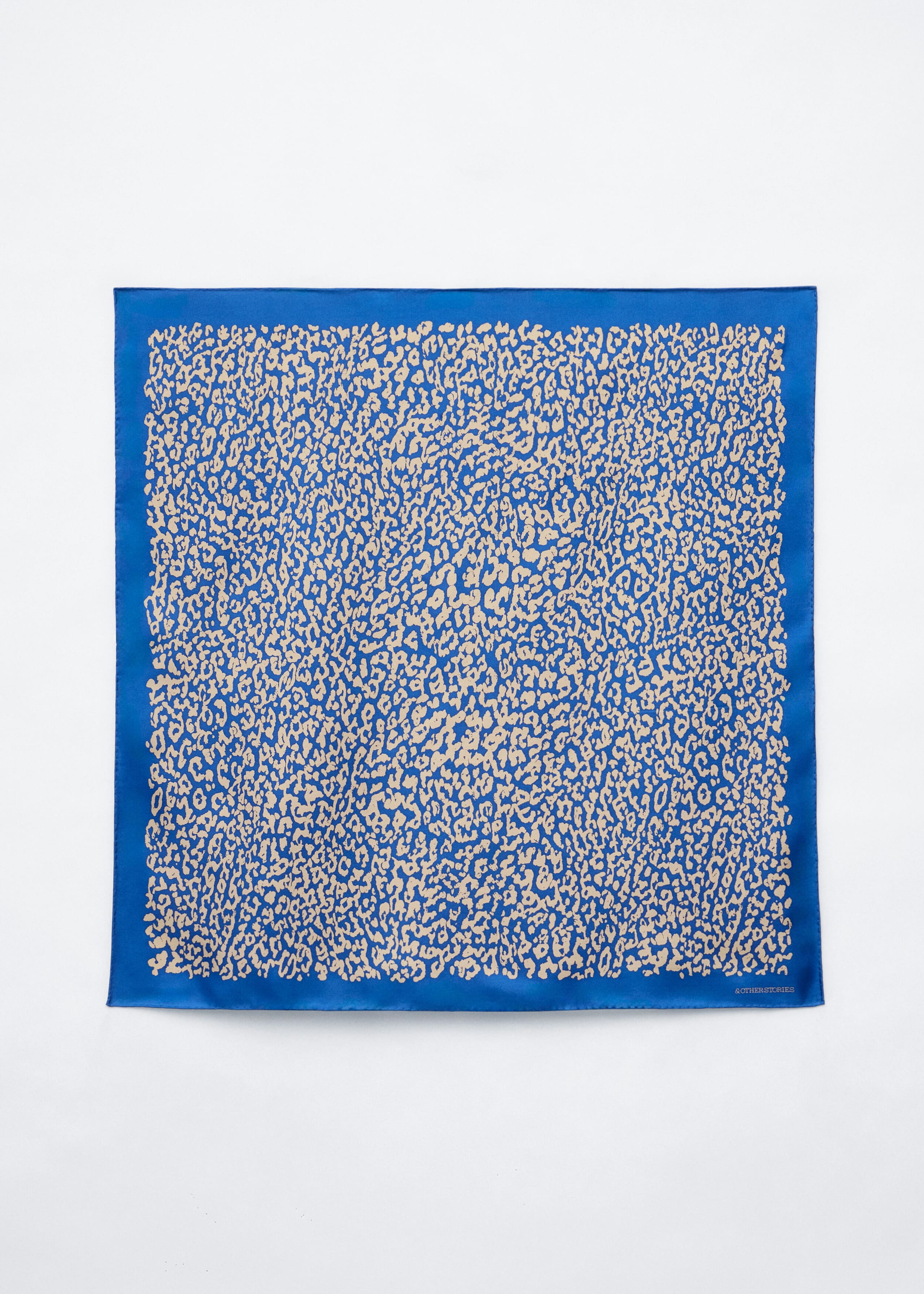 Foulard in seta con stampa - Blu - Natura morta