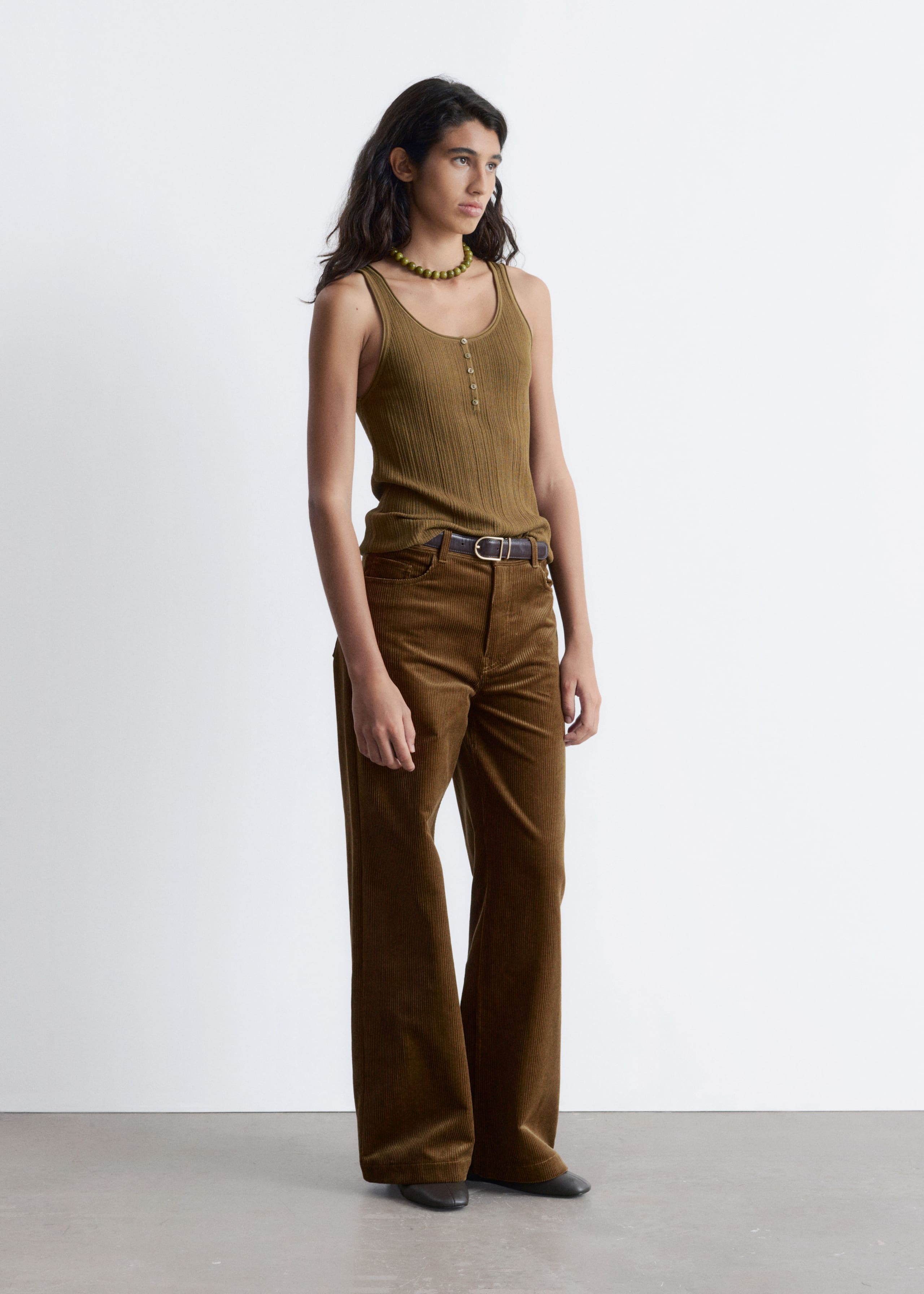 Image of Scoop-Neck Rib-Knit Tank Top