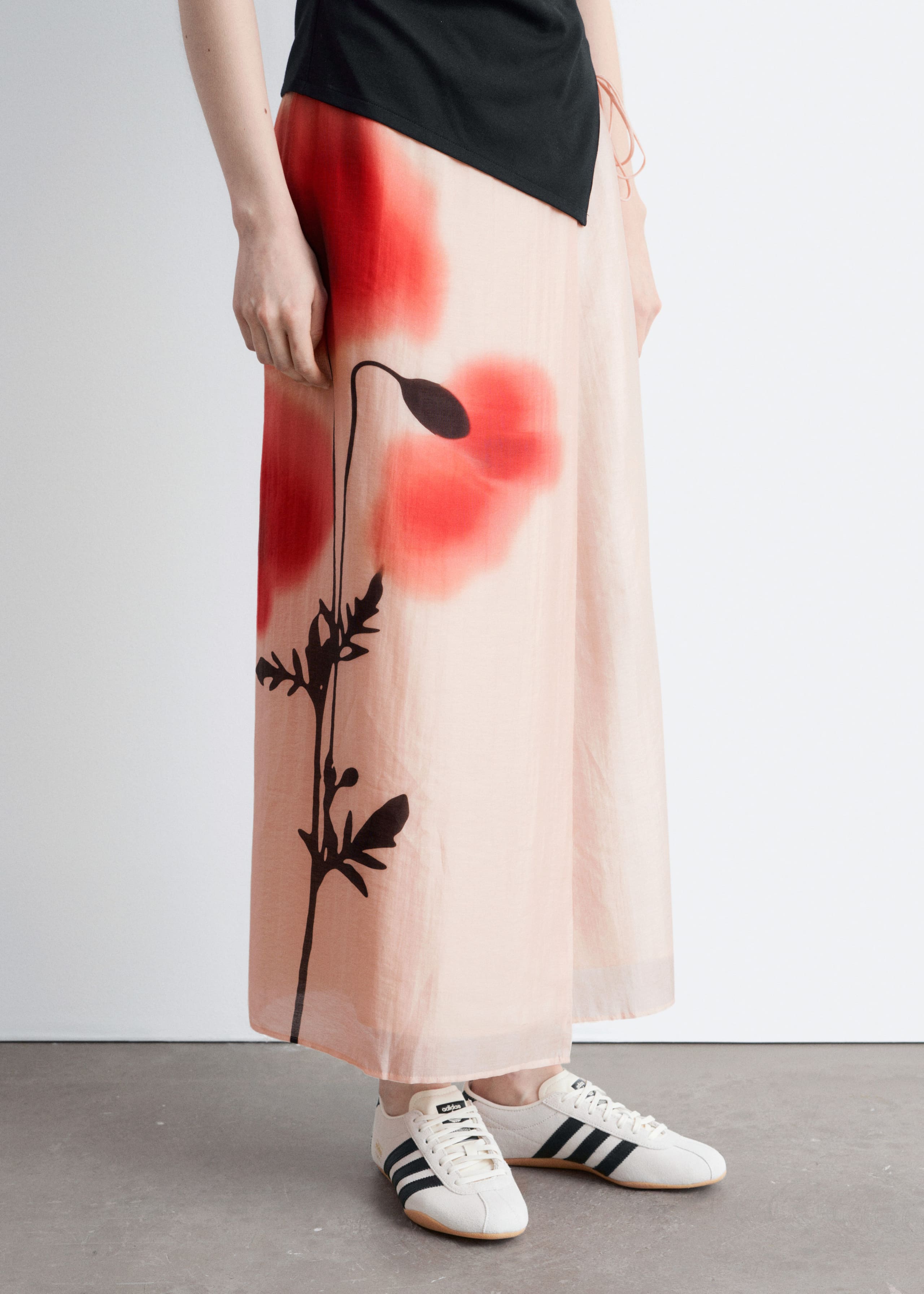 Wrap Maxi Skirt - Pink/Red - Lookbook