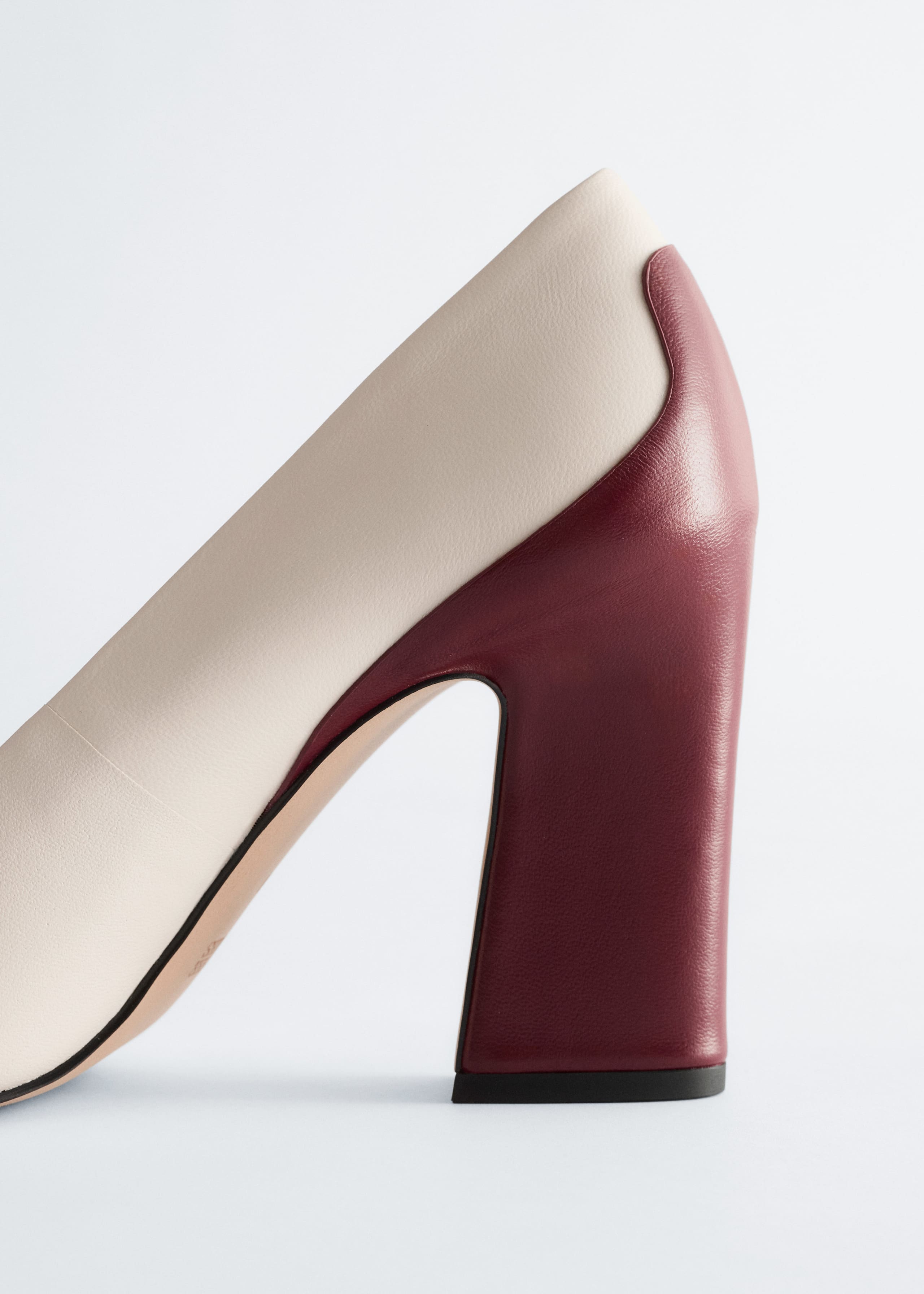 Image of Colour-Blocked Leather Pumps