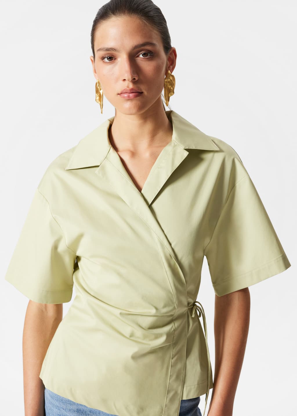 Image of Short-Sleeve Wrap Shirt