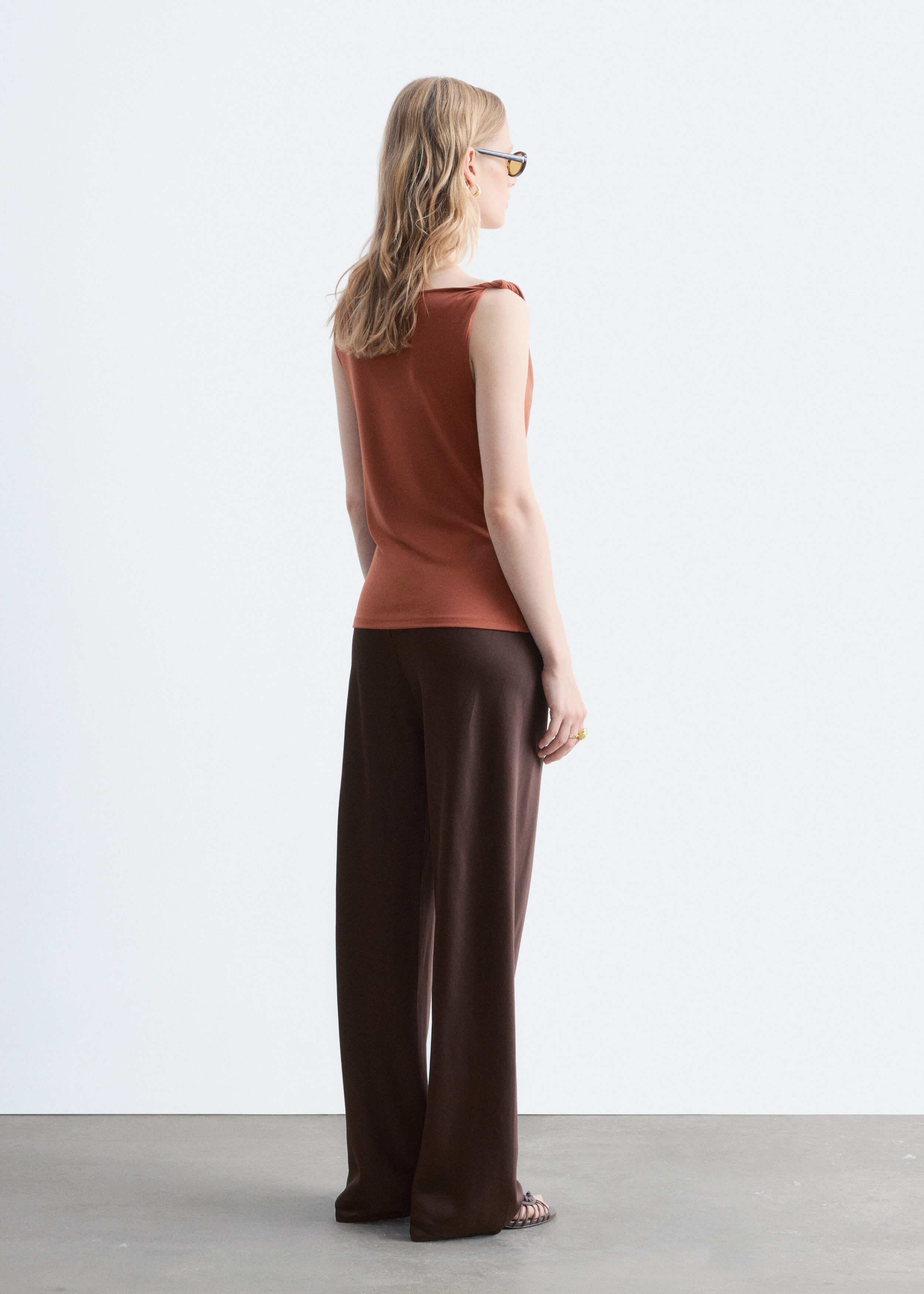Twist-Shoulder Jersey Top - Brown - Tops & Tees | & Other Stories US
