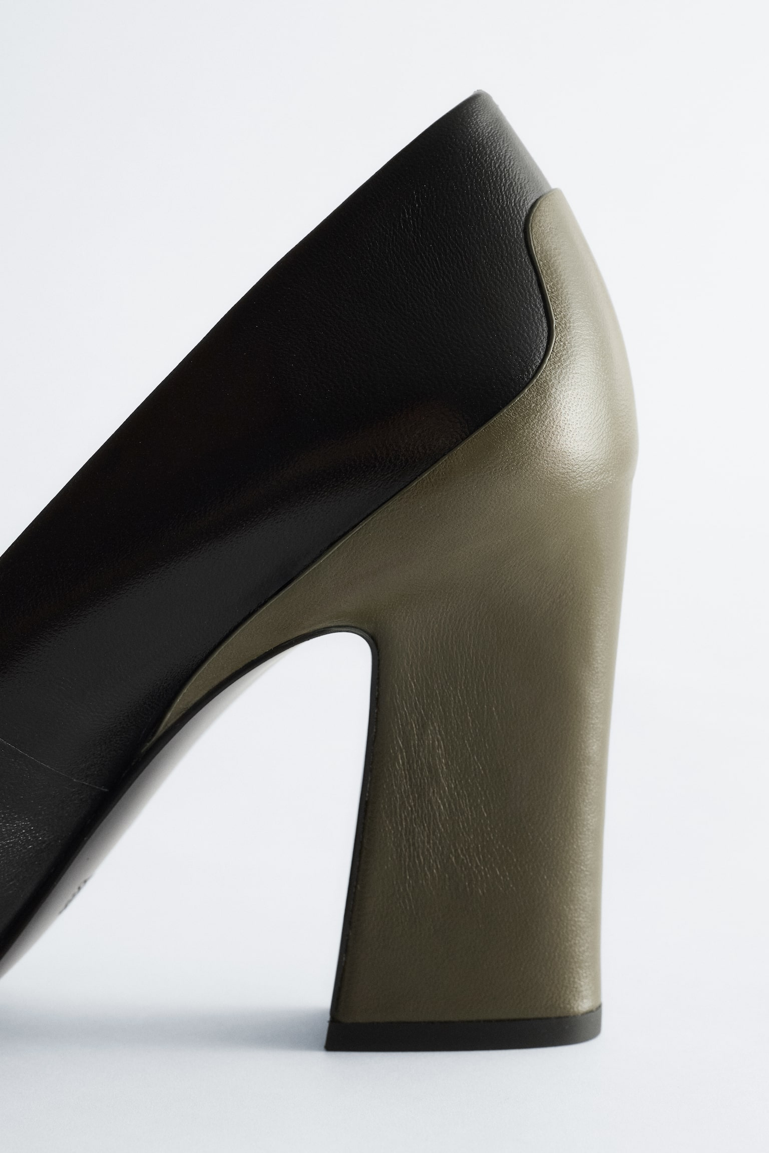 Escarpins en cuir à effet color block - Noir/Vert/Blanc/Bordeaux - 5