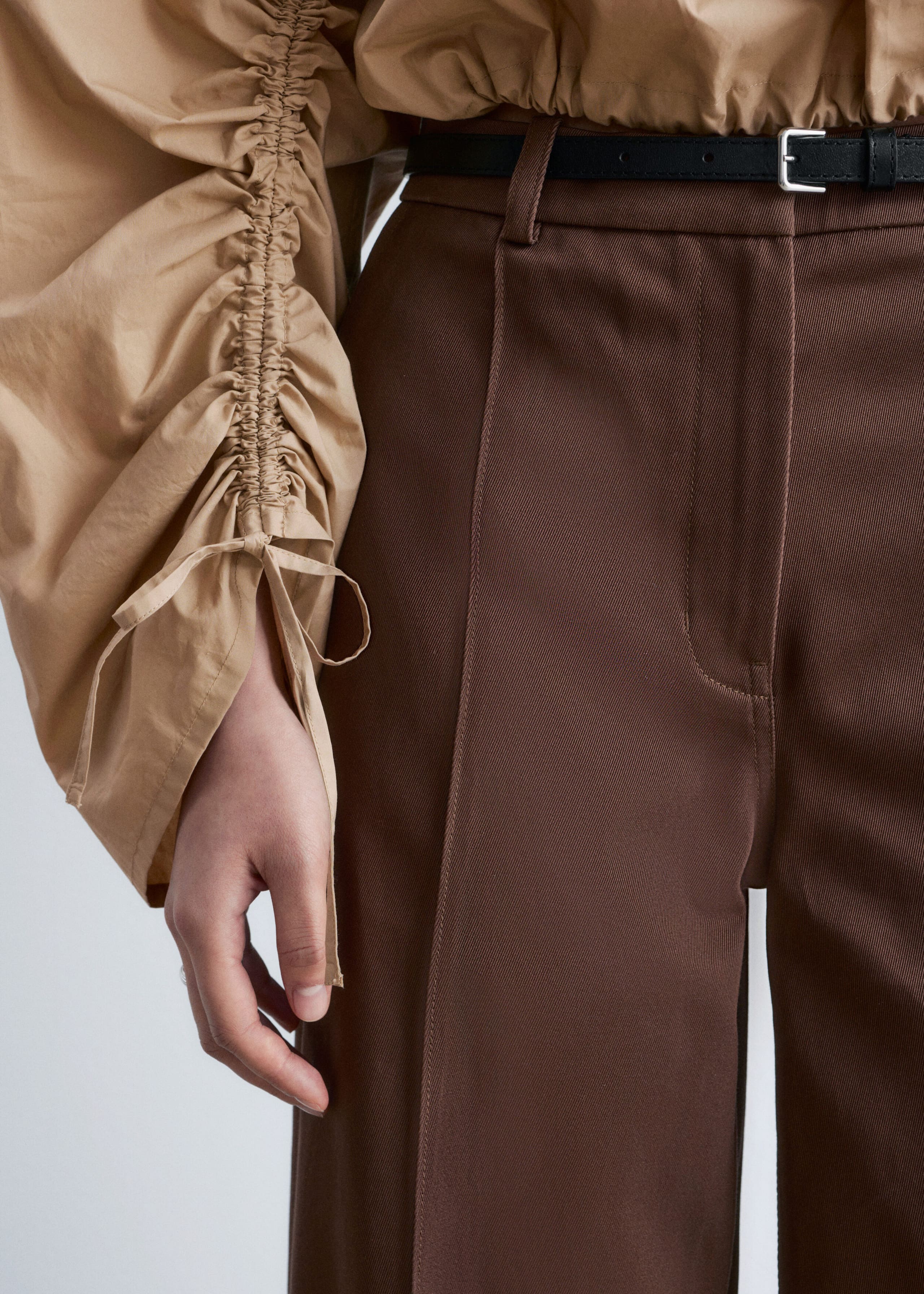 Image of Press-Crease Cotton Trousers