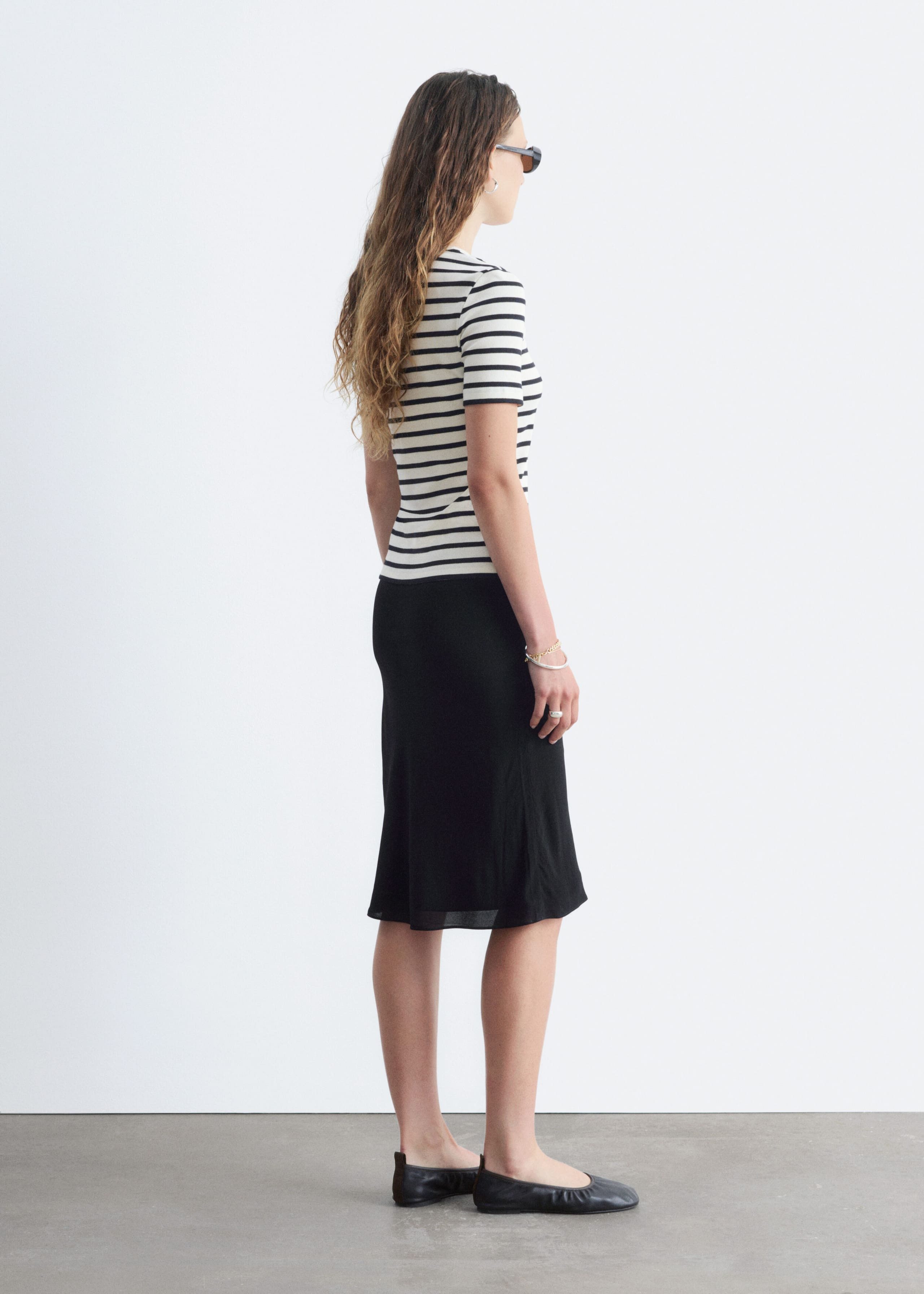 Ribbed T-Shirt - White - Lookbook