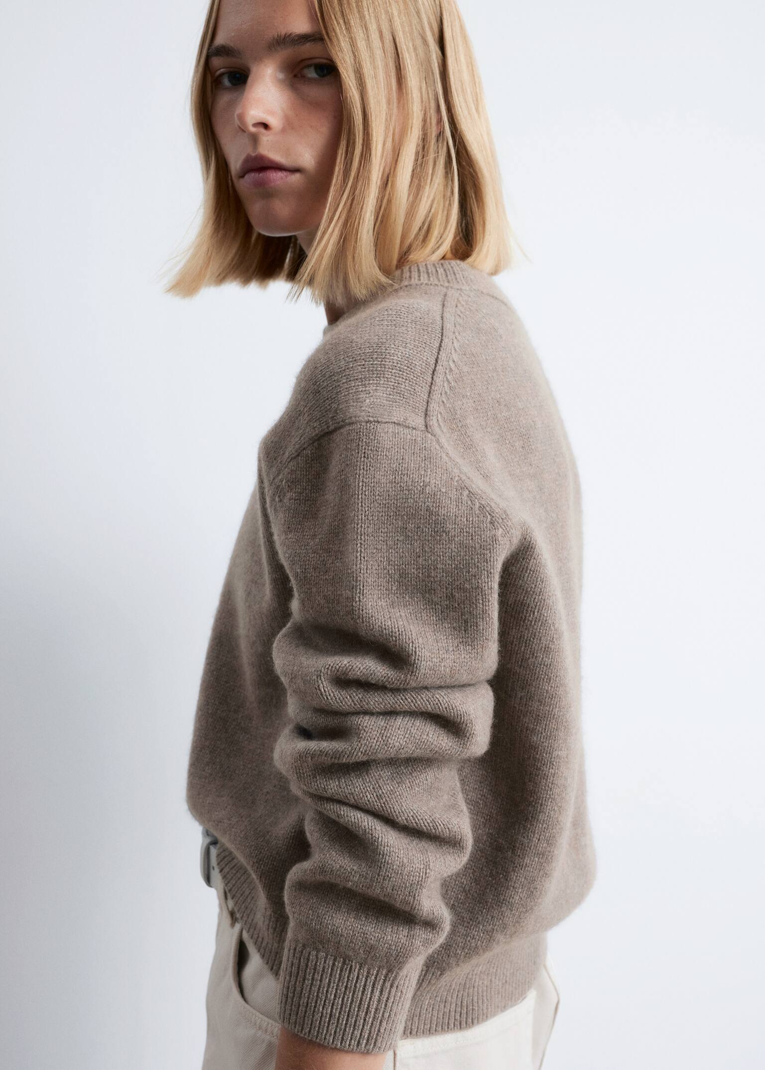 Pull en cachemire mélangé - Taupe foncé/Noir/Marron foncé - 8