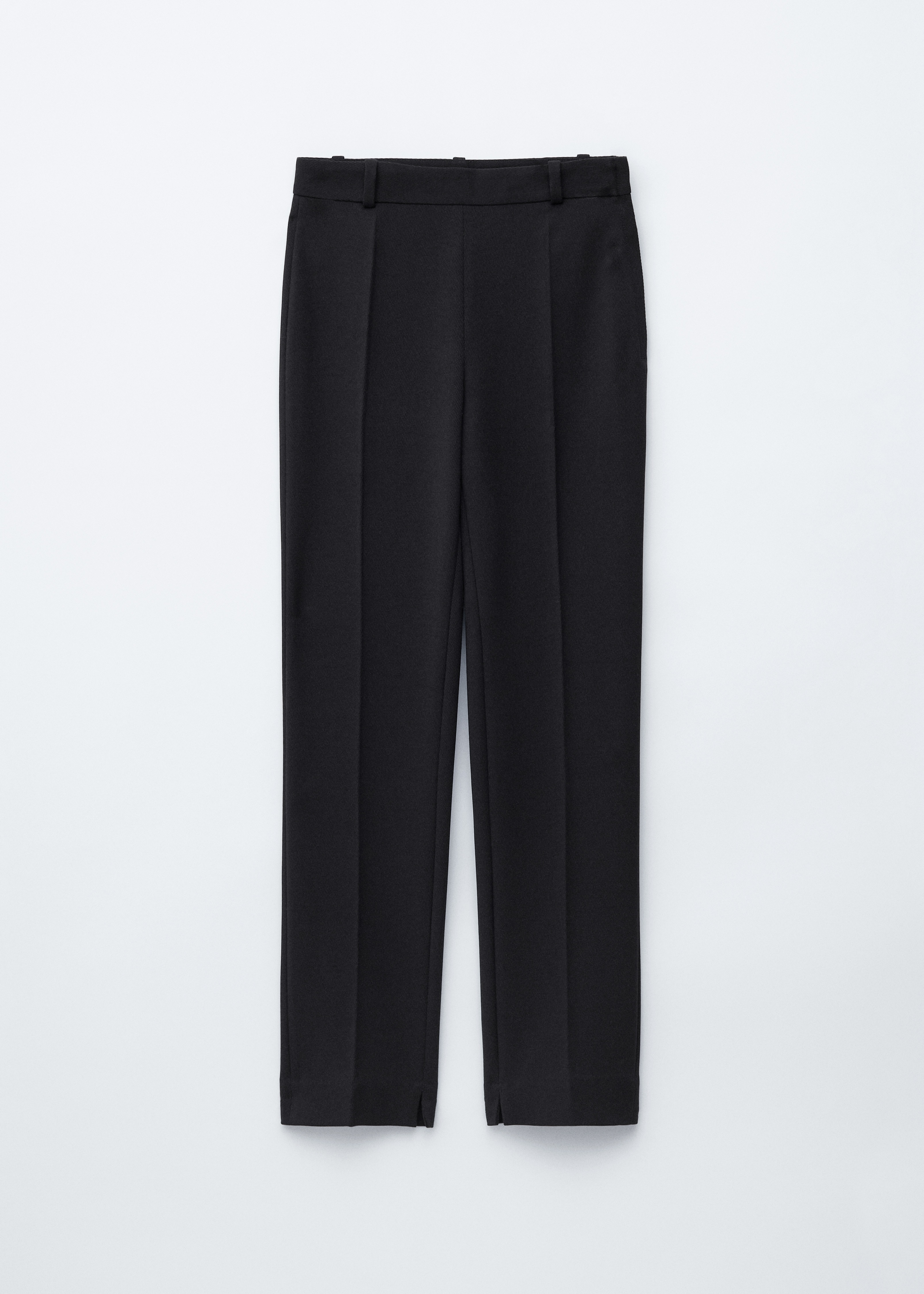 Pantalon ajusté à plis marqués - Noir/Brun kaki