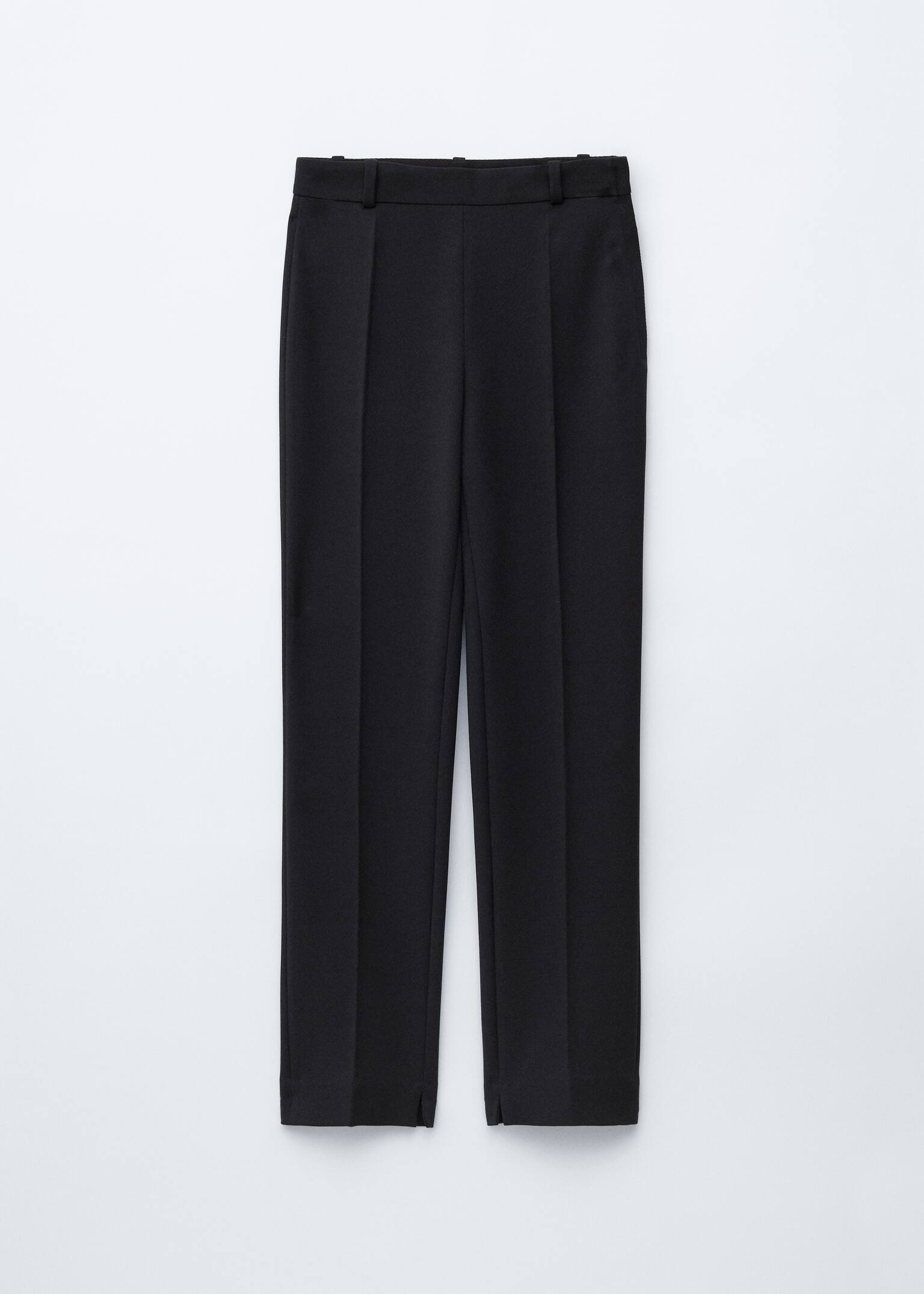 Hose mit Bügelfalten und schmalem Bein - Schwarz/Khaki-Braun - 2