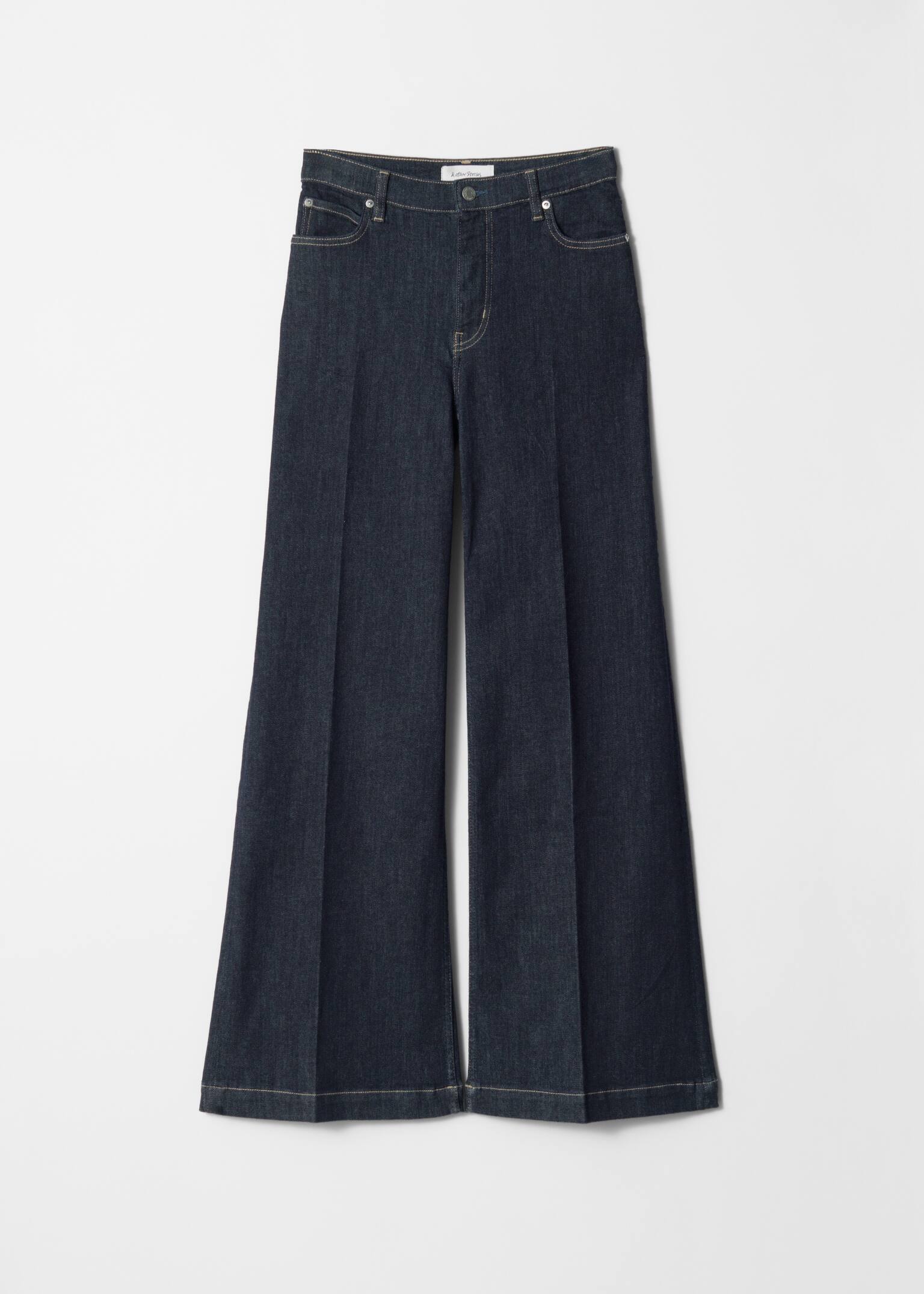 Jean large à plis marqués - Bleu foncé/Gris foncé