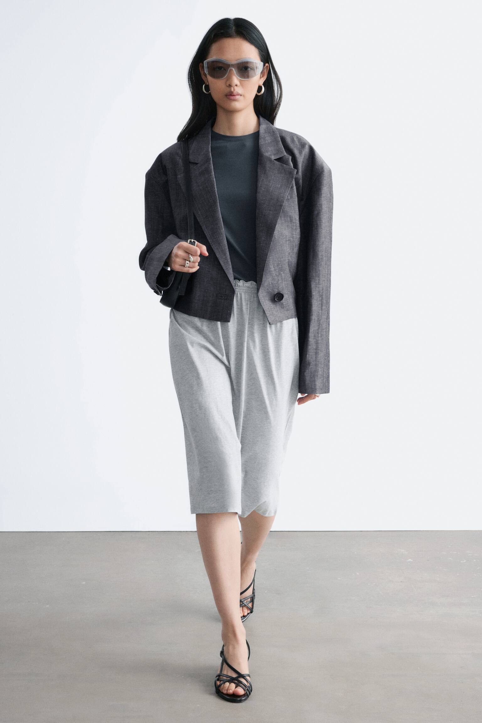 Midi rok van katoenen jersey - Grijs gemêleerd - 6