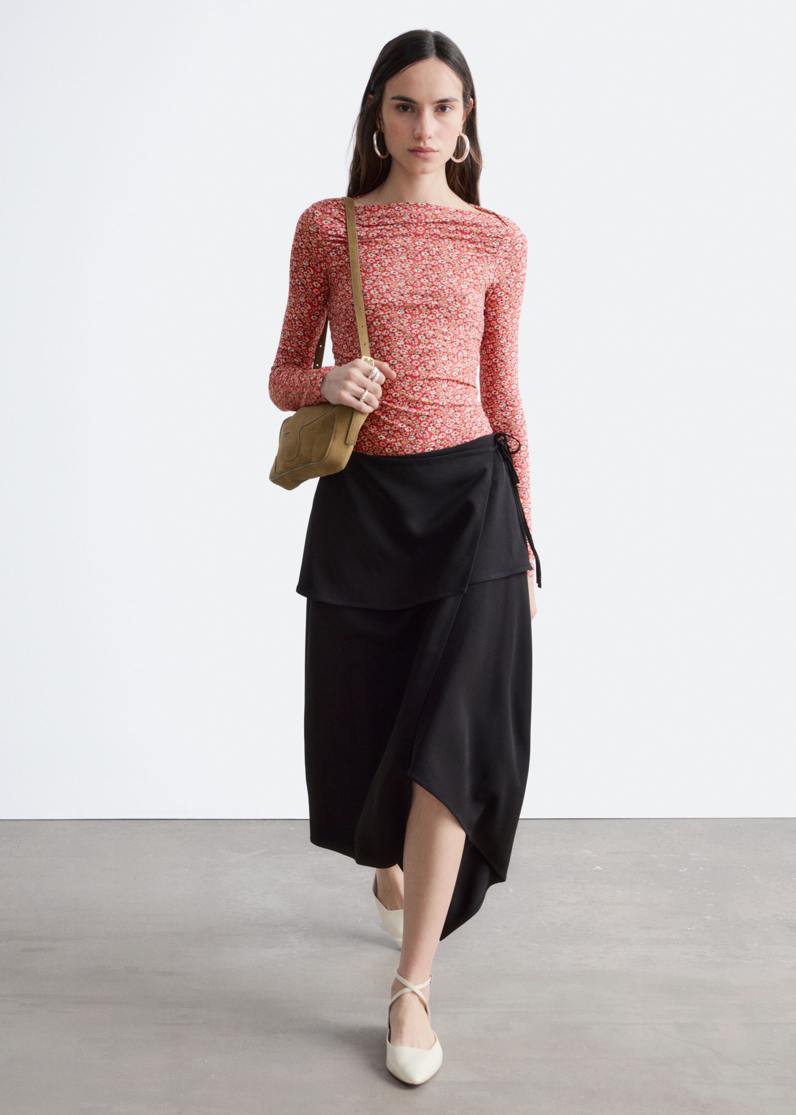 Image of Ruched Floral Top