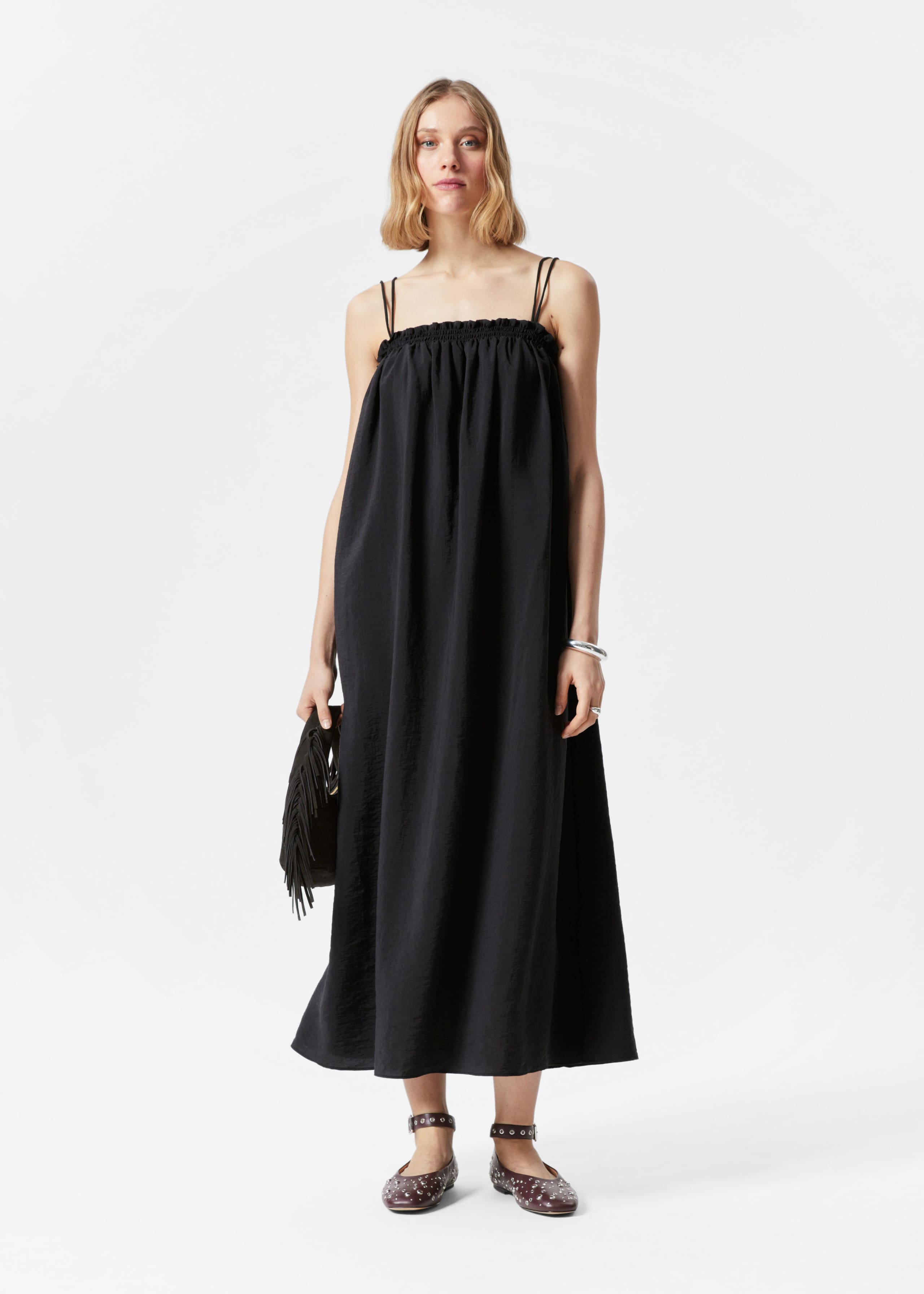 Floaty Strappy Midi Dress - Floral Print - Lookbook