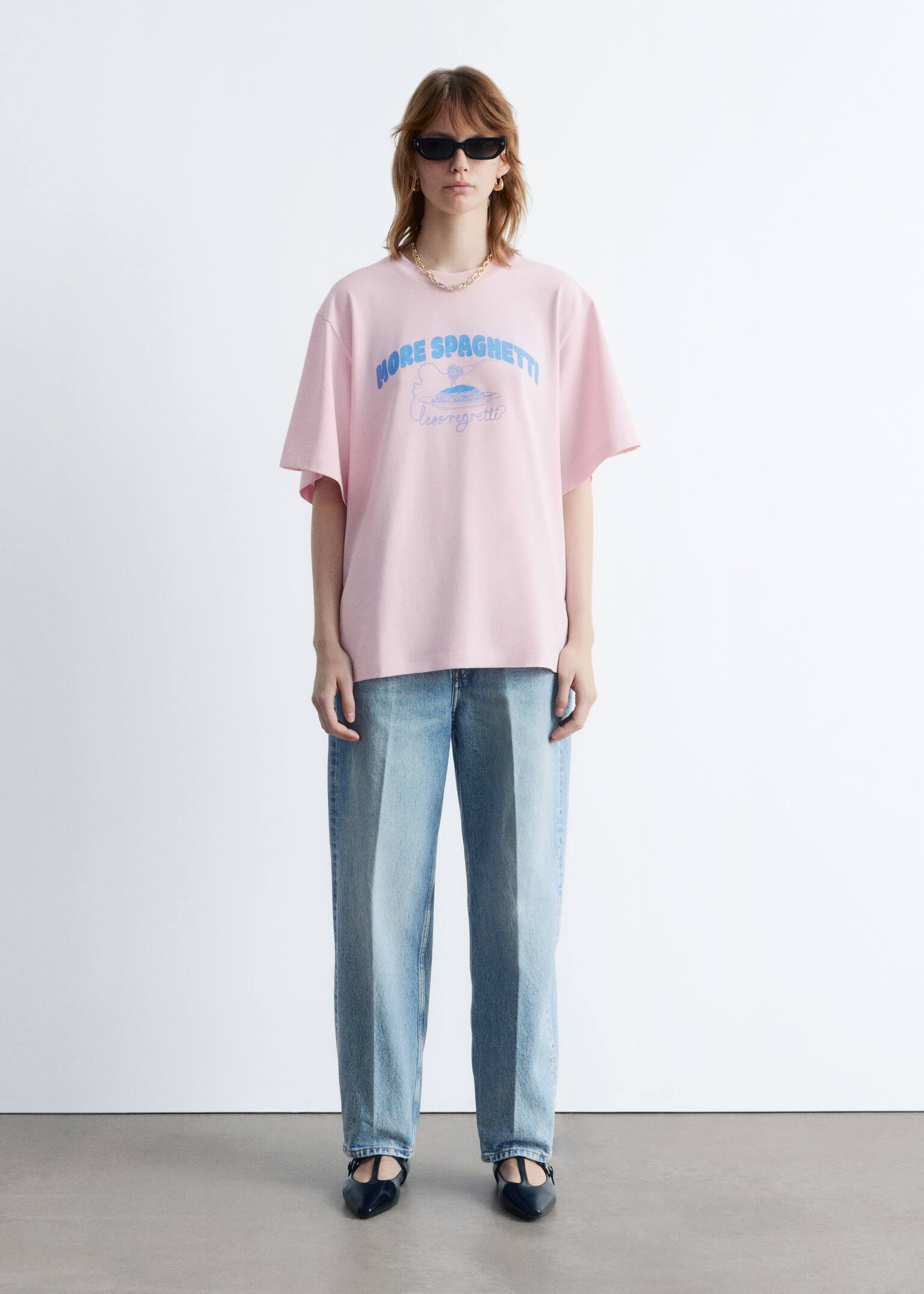 Bedrucktes Oversized-T-Shirt - Rosa/Druckmuster/Weiß/Print - 4