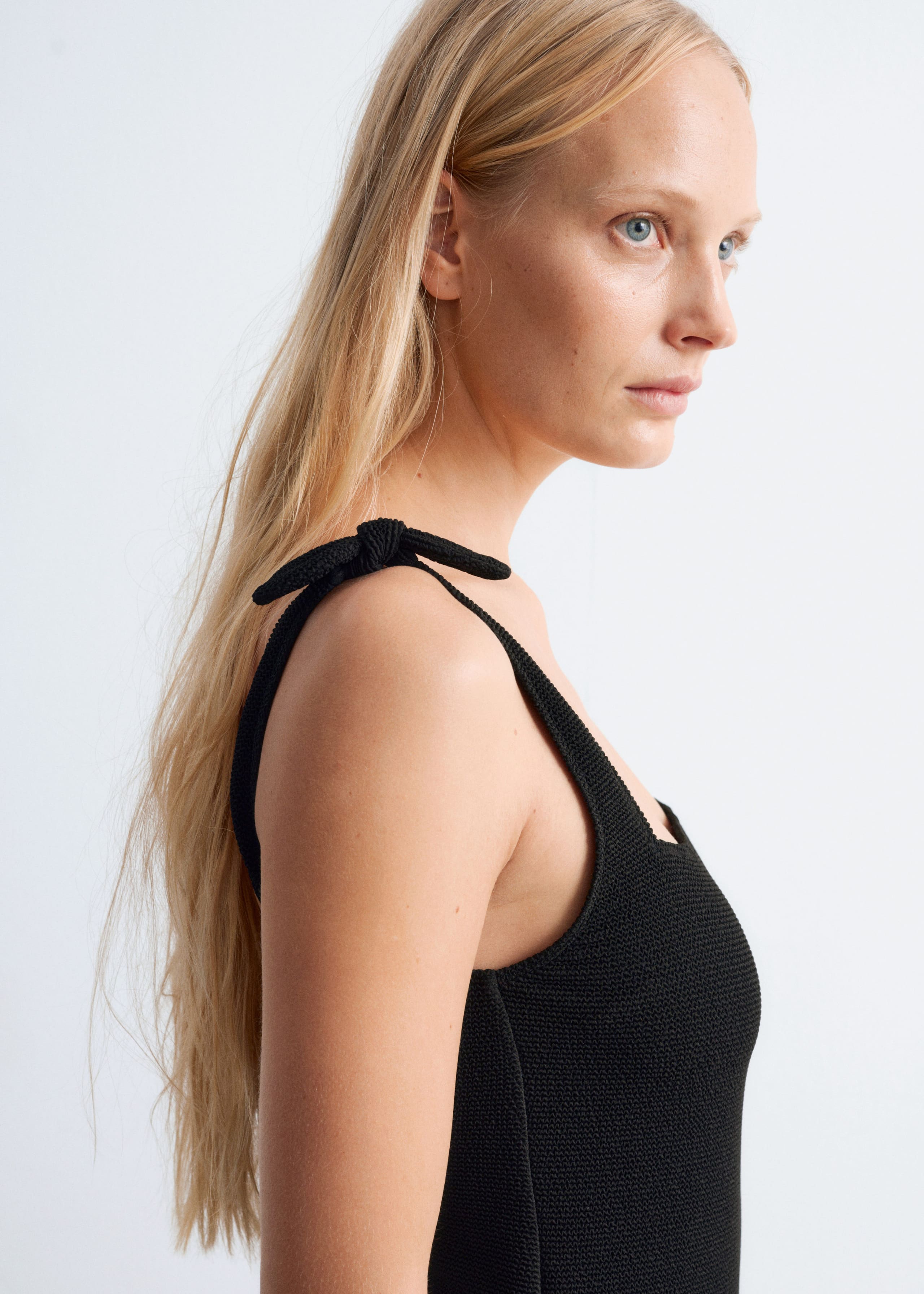 Image of Textured Bow Tie Swimsuit