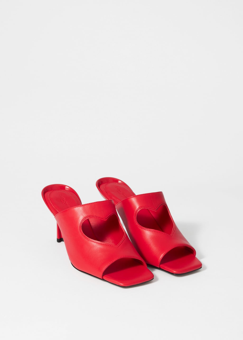 Cut-Out Leather Mules - Red - Still Life