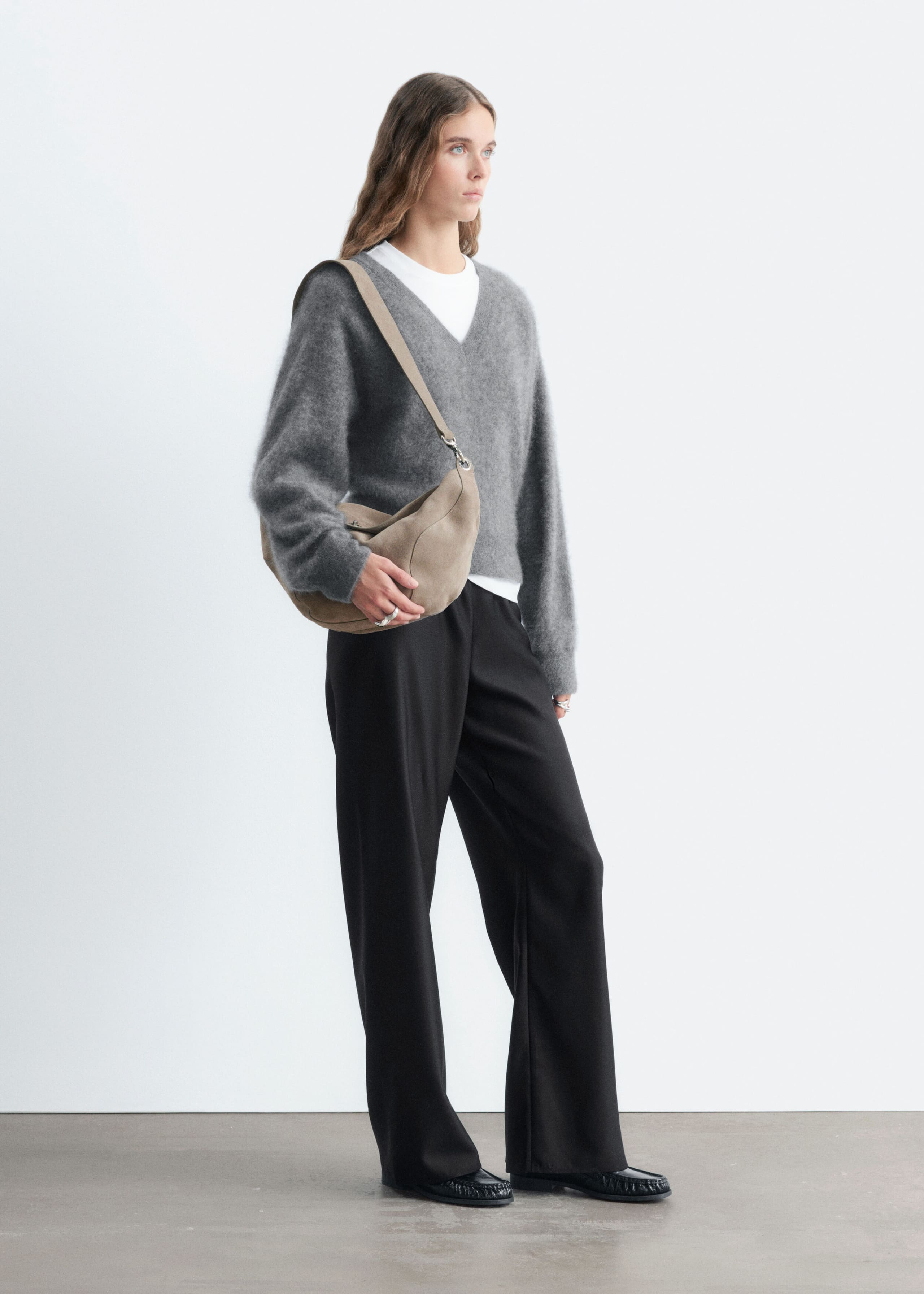 Pull-On Wool Trousers - Black - Lookbook