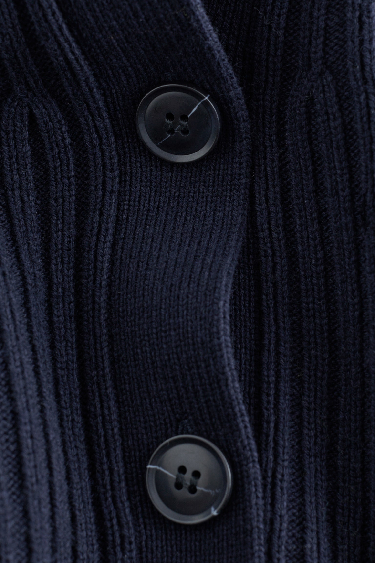 Bordás kötött kardigán - Sötétkék - 7