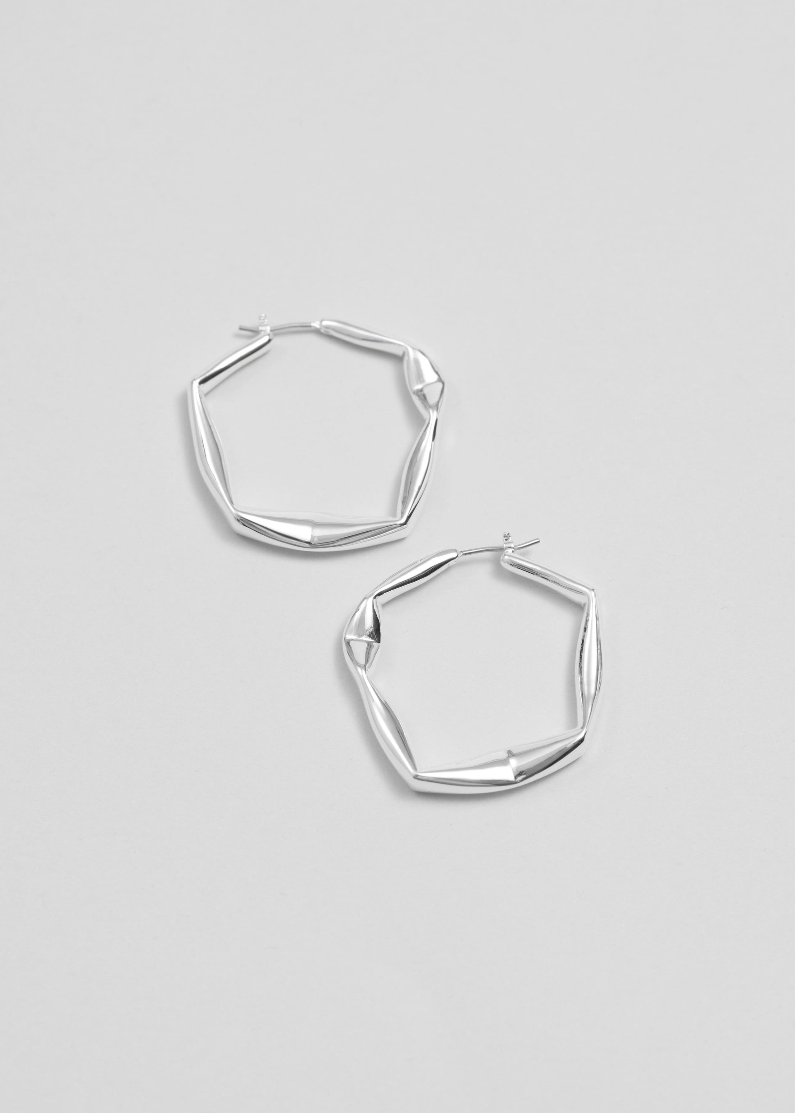 Angular Hoop Earrings - Silver - Still Life