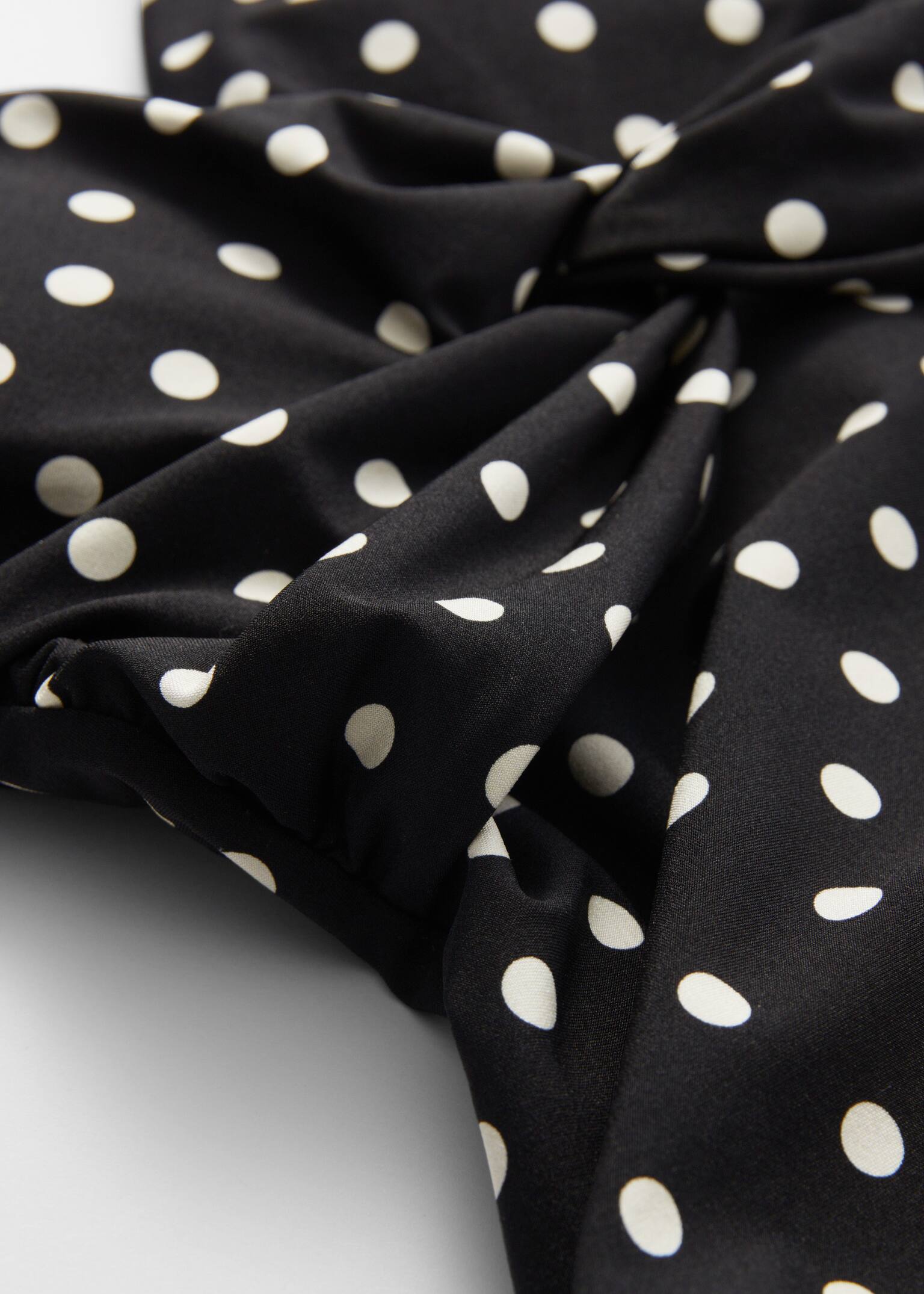 Maillot de bain à détail torsadé - Noir à pois/Imprimé mangue jaune/Noir - 5