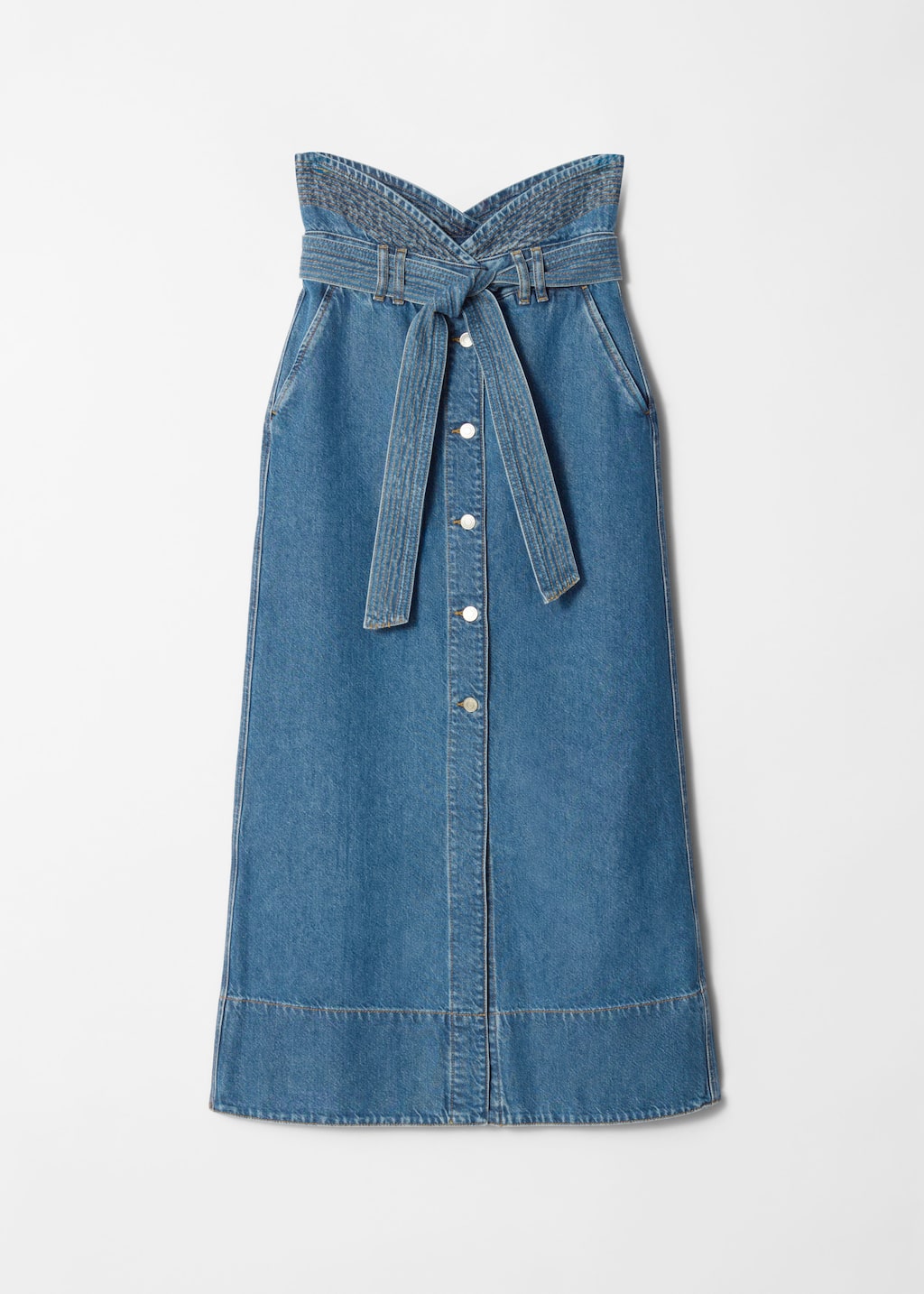 Denim Maxi Skirt - Mid blue - Still Life