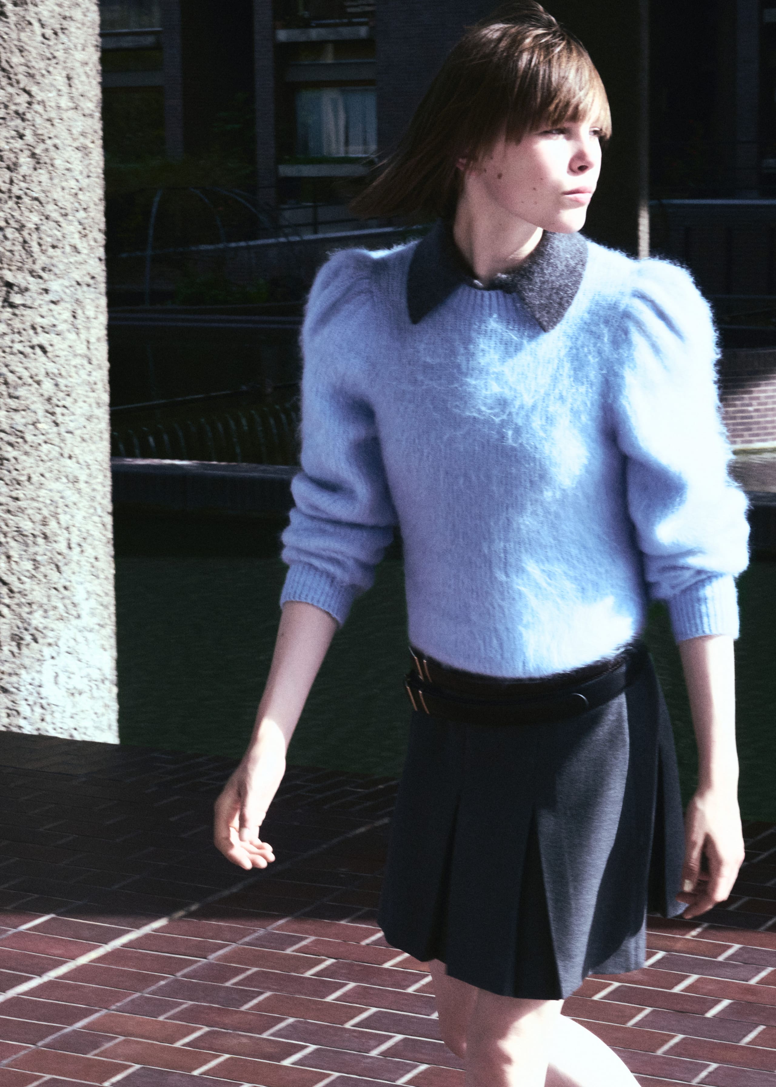 Image of Mohair-Blend Puff-Sleeve Jumper