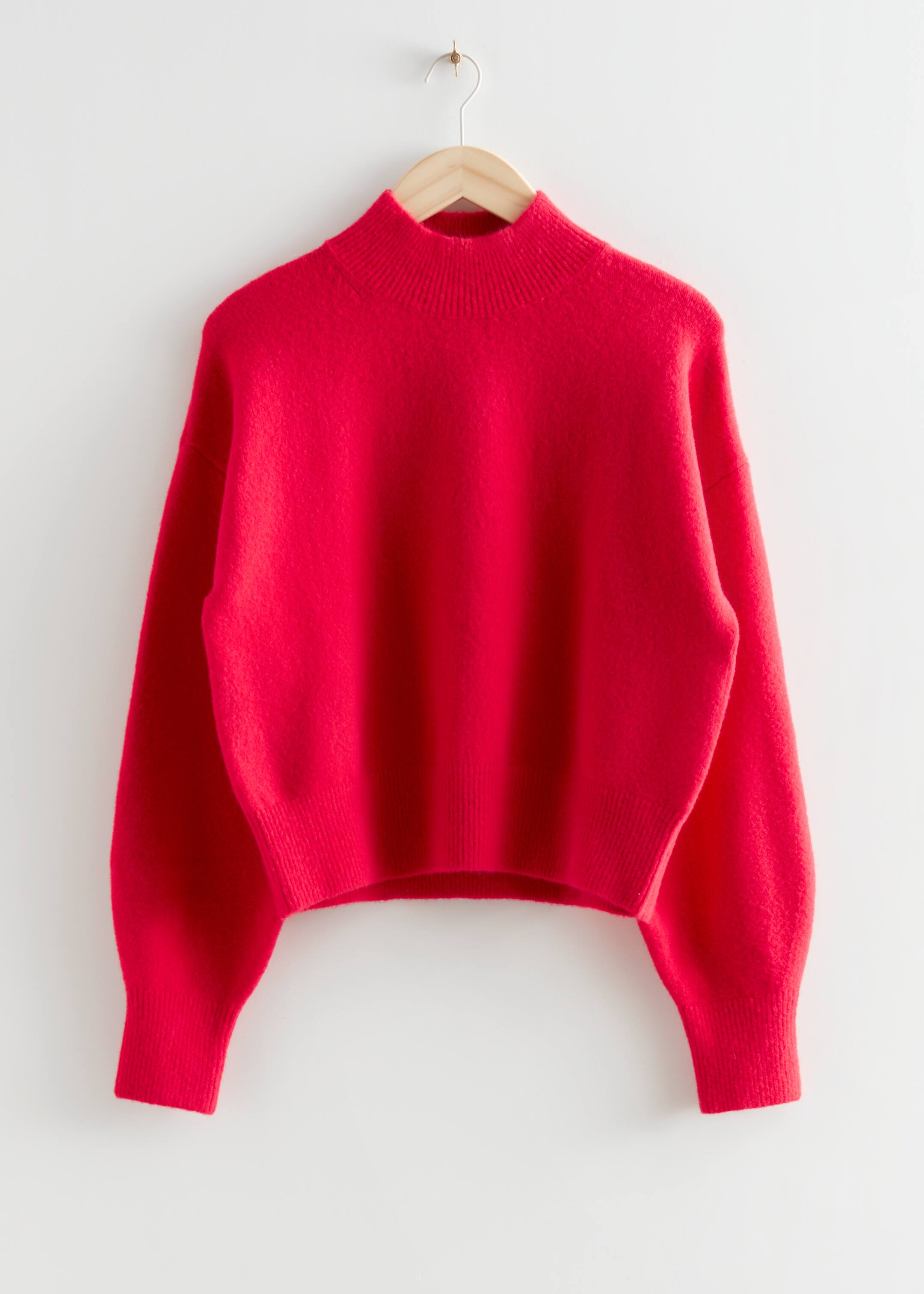 Zobacz większy obraz: Mock-Neck Sweater - Bright Red - ONA | H&M PL 1